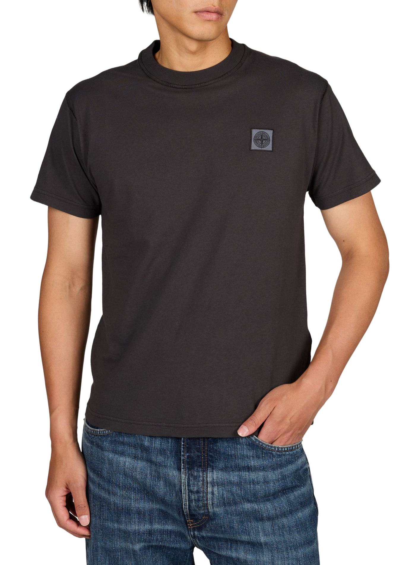 Straight round neck t-shirt STONE ISLAND Grey