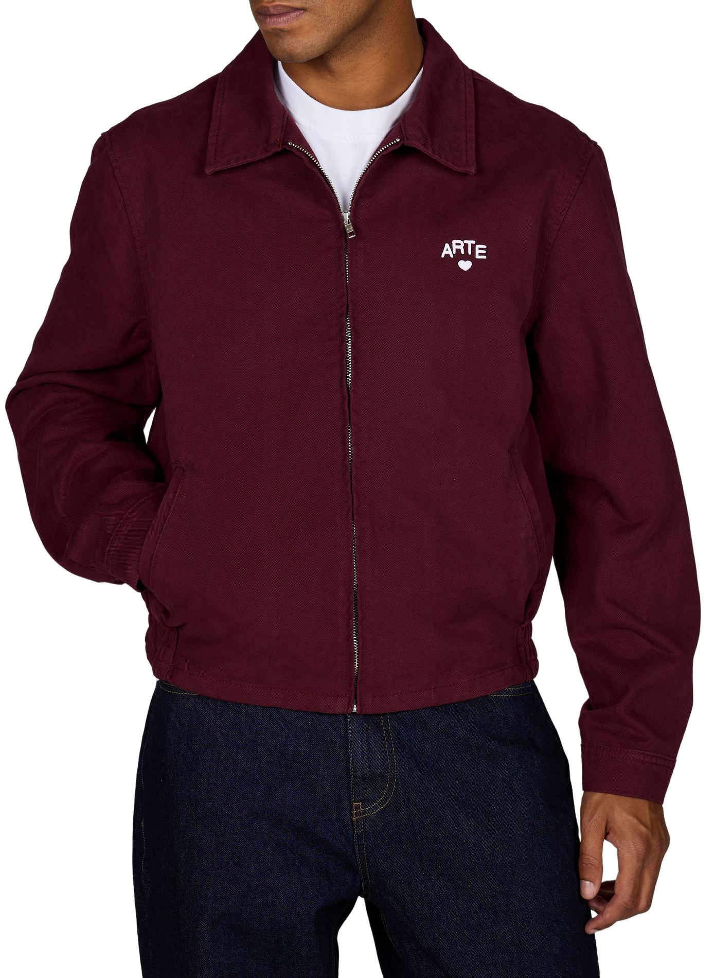 Blouson droite à logo en coton  ARTE ANTWERP Rouge