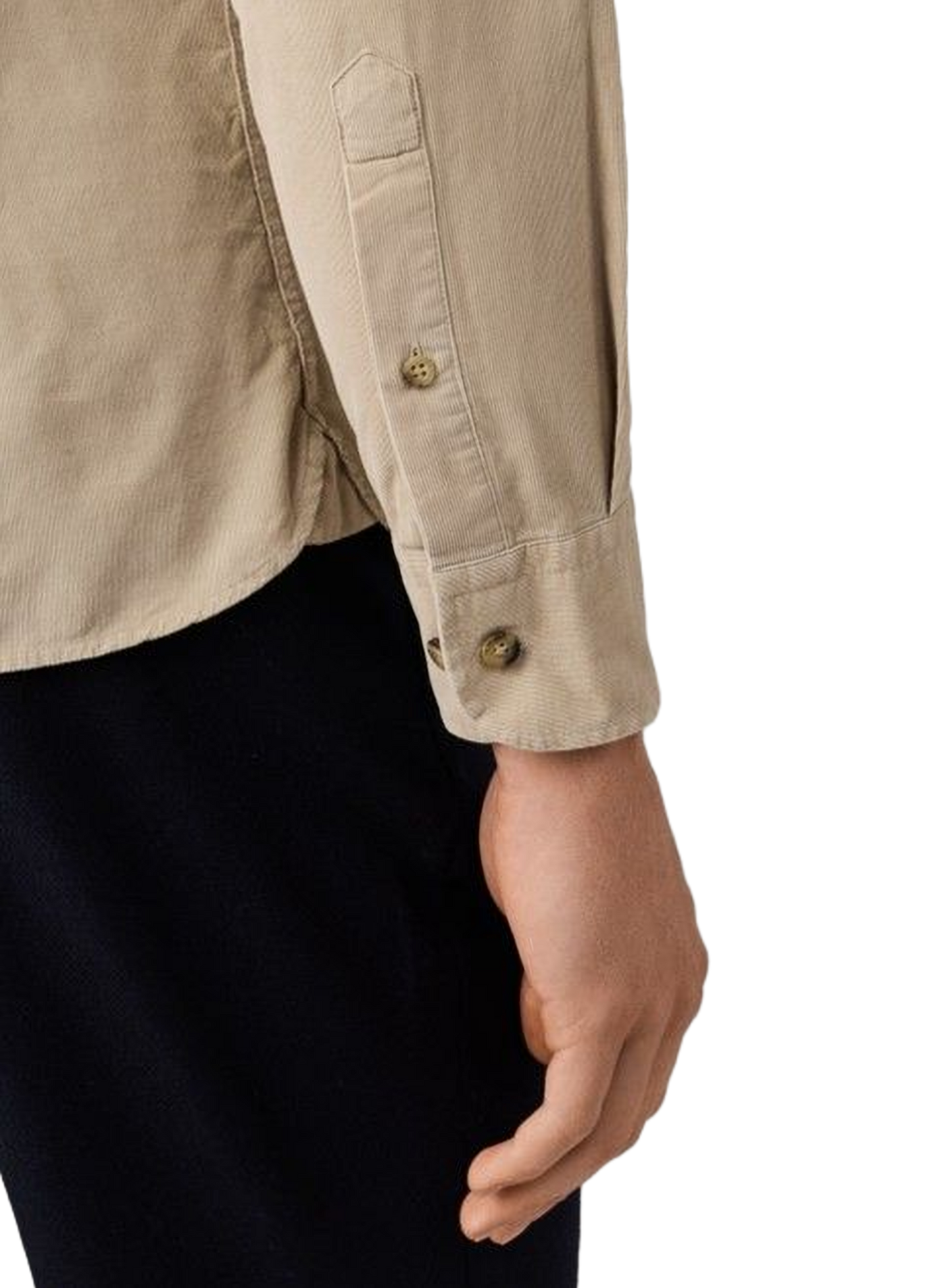 Gerade geschnittenes Hemd mit klassischem Kragen aus Baumwolle | Beige HACKETT Herren