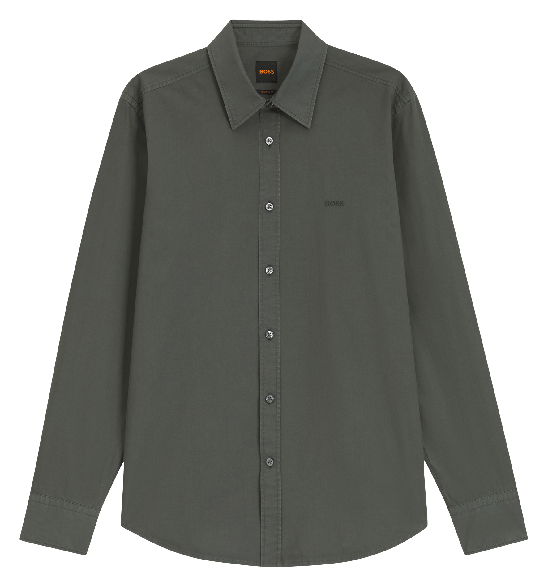 Chemise regular en coton BOSS Kaki