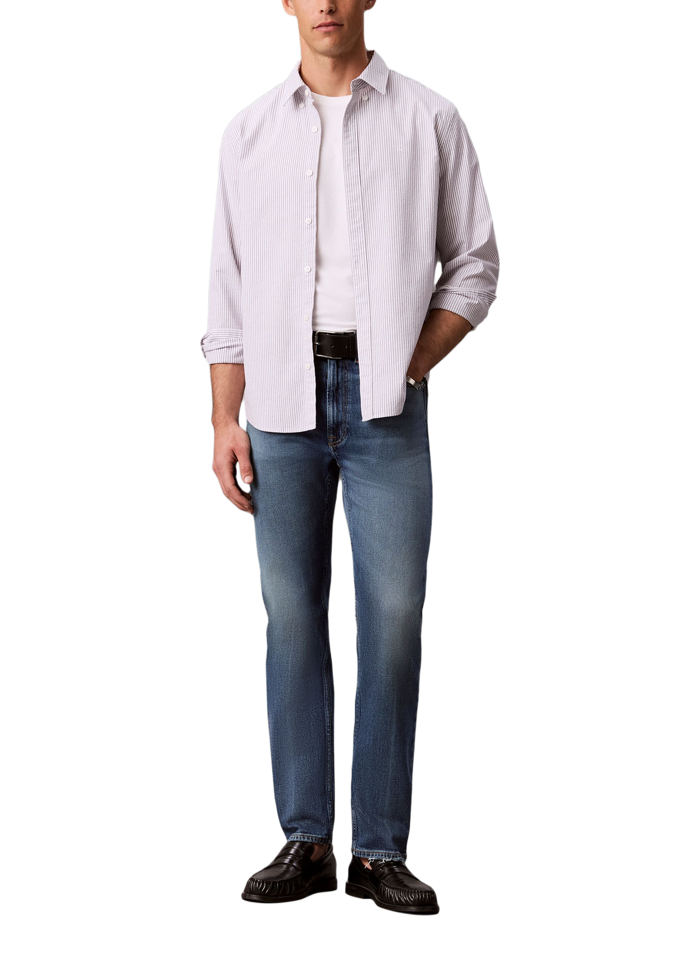 Jean skinny en coton mélangé CALVIN KLEIN Bleu