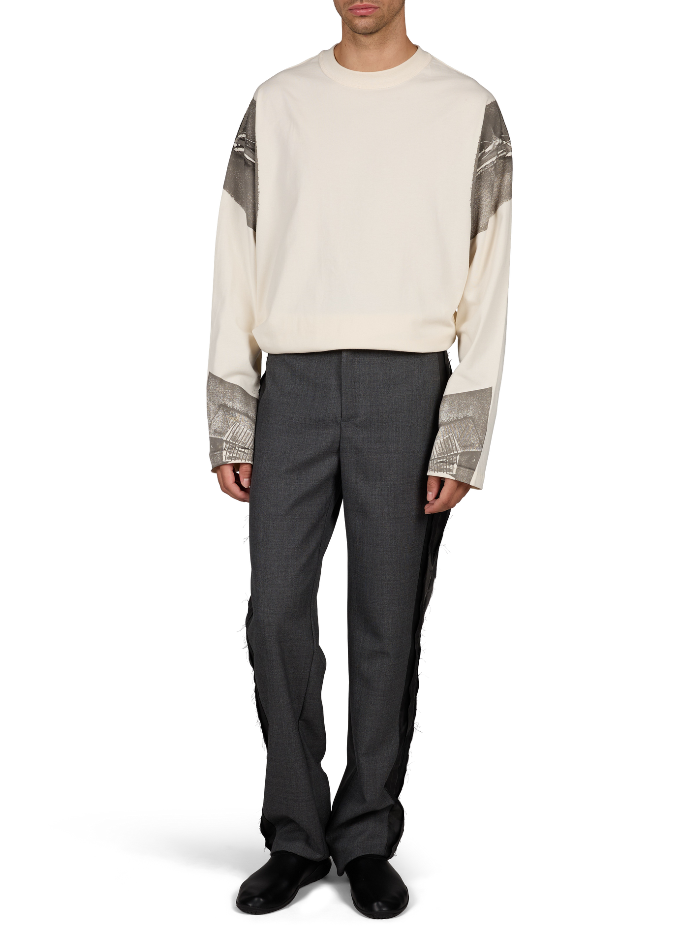 Gerader T-Shirt mit Rundhalsausschnitt und Print SONIA CARRASCO Beige