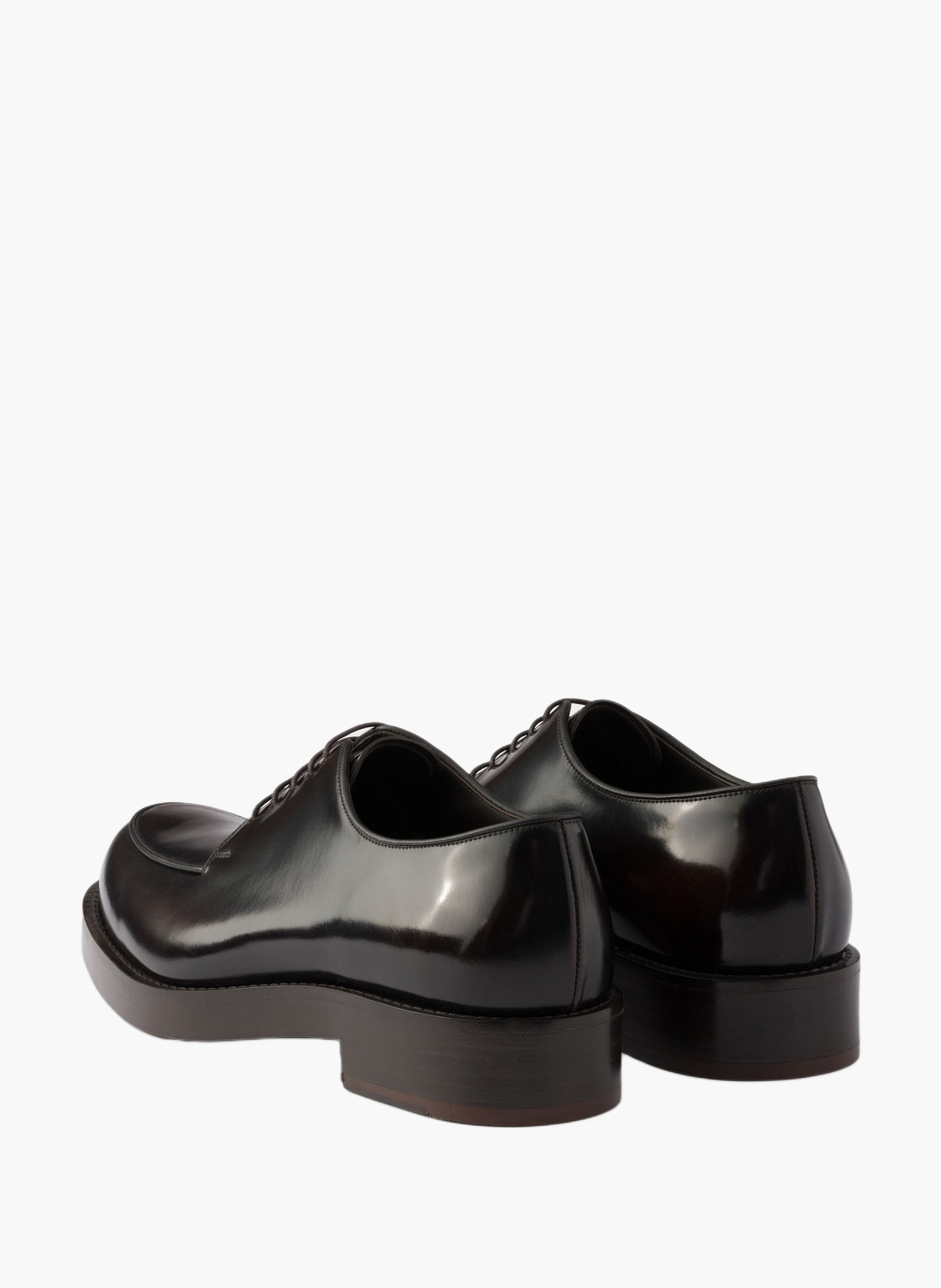 Derbies en cuir brossé PRADA Marron