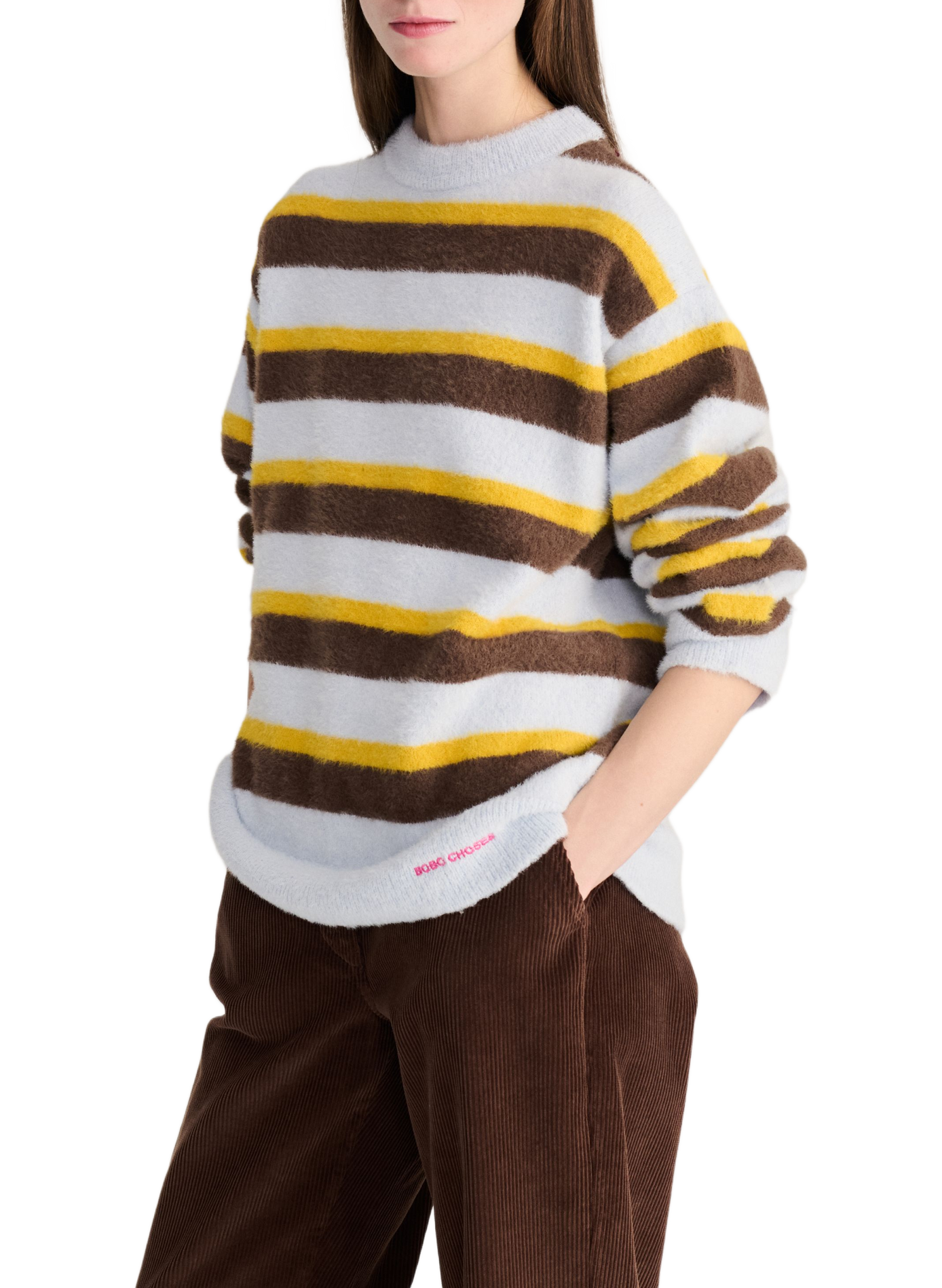 Pull ample col rond à rayures BOBO CHOSES Multicolour