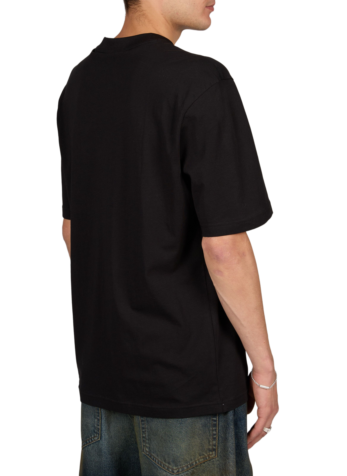Gerade geschnittenes T-Shirt mit Rundhalsausschnitt und Siebdruck HUGO BLUE Schwarz