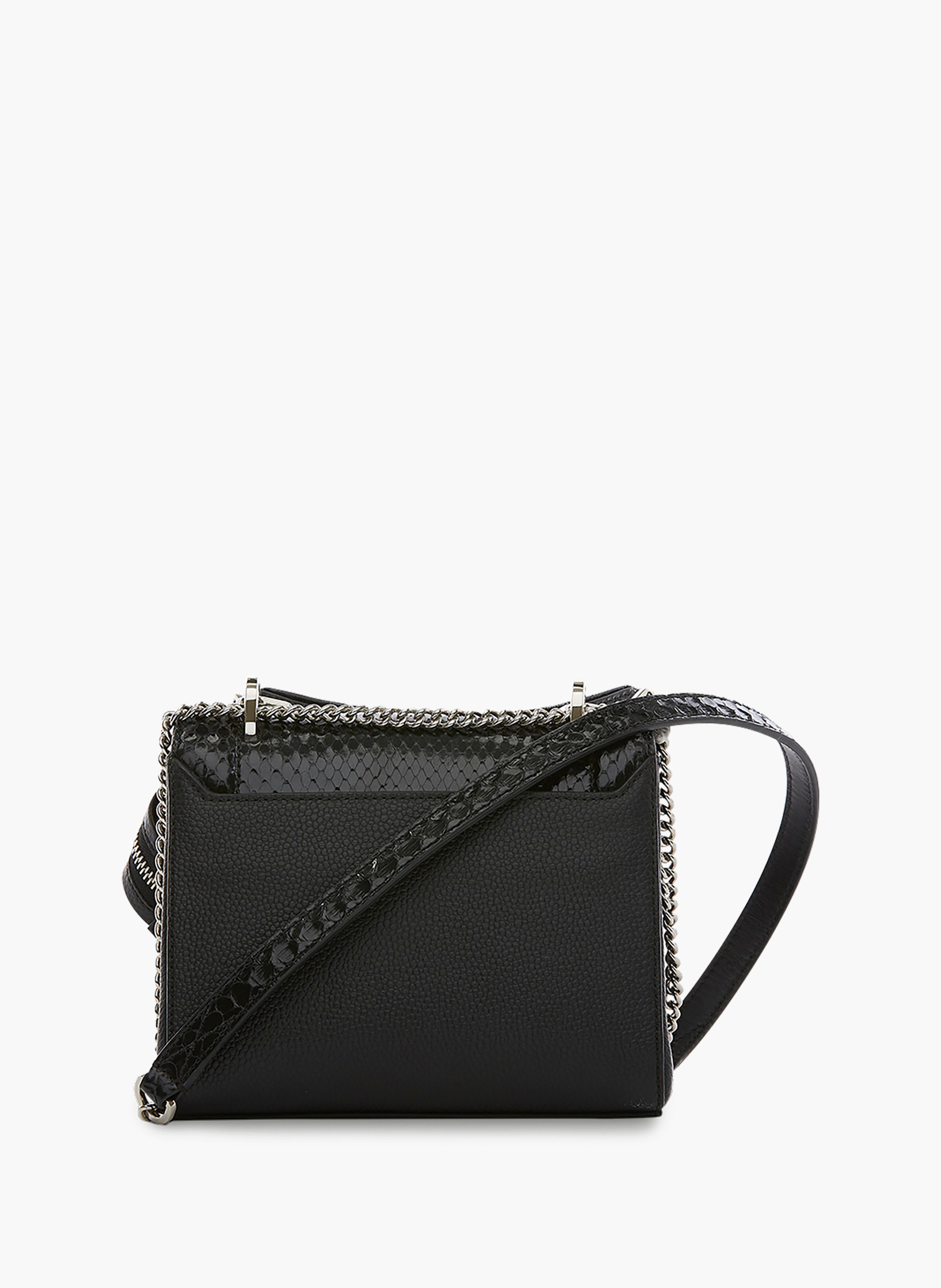 Petit sac bandoulière à rabat avec chaîne et bandoulière en cuir. LANCEL Noir