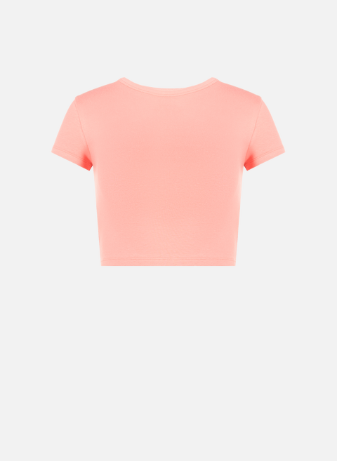 Kurzes rosa Baumwoll-T-Shirt SAISON 1865 