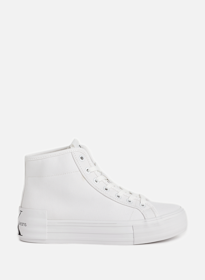 Recycled cotton canvas high-top sneakers CALVIN KLEIN