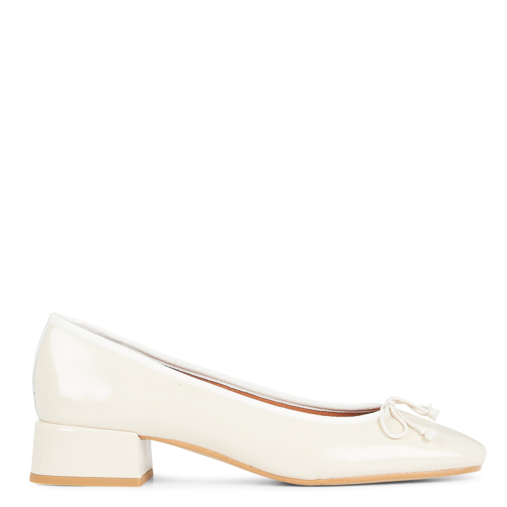 Ballerines à talons en cuir vernis dybil | Blanc Ballerines & Mules mariage The Wedding Explorer