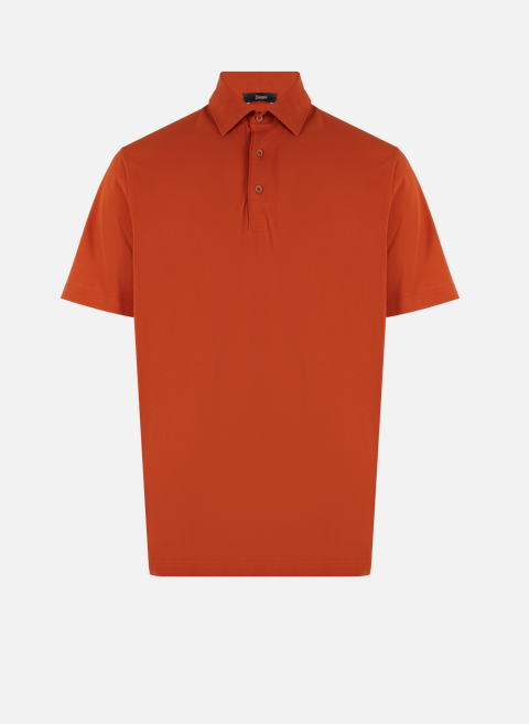 Einfarbiges Baumwoll Polo OrangeHERNO 