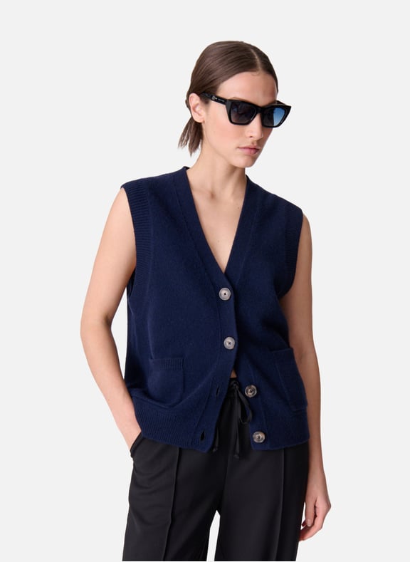 Cardigan sans manches dashley Bleu by VANESSA BRUNO VANESSA BRUNO Cardigan sans manches dashley Bleu