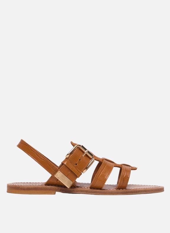 Maje x k.jacques - sandales plates en cuir Marron by MAJE MAJE Maje x k.jacques - sandales plates en cuir Marron