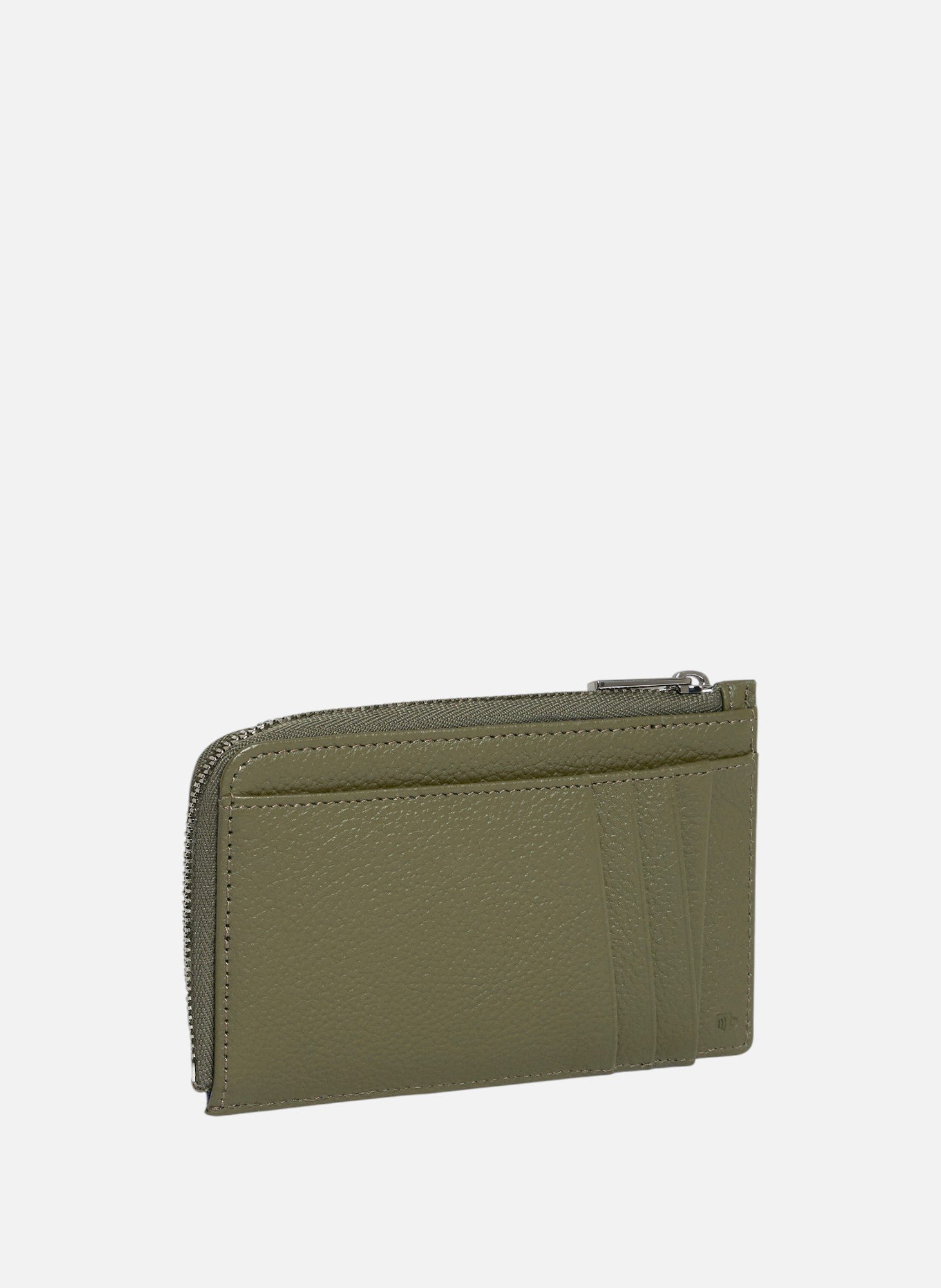 Porte cartes zippé emilie en cuir grainé LE TANNEUR Vert