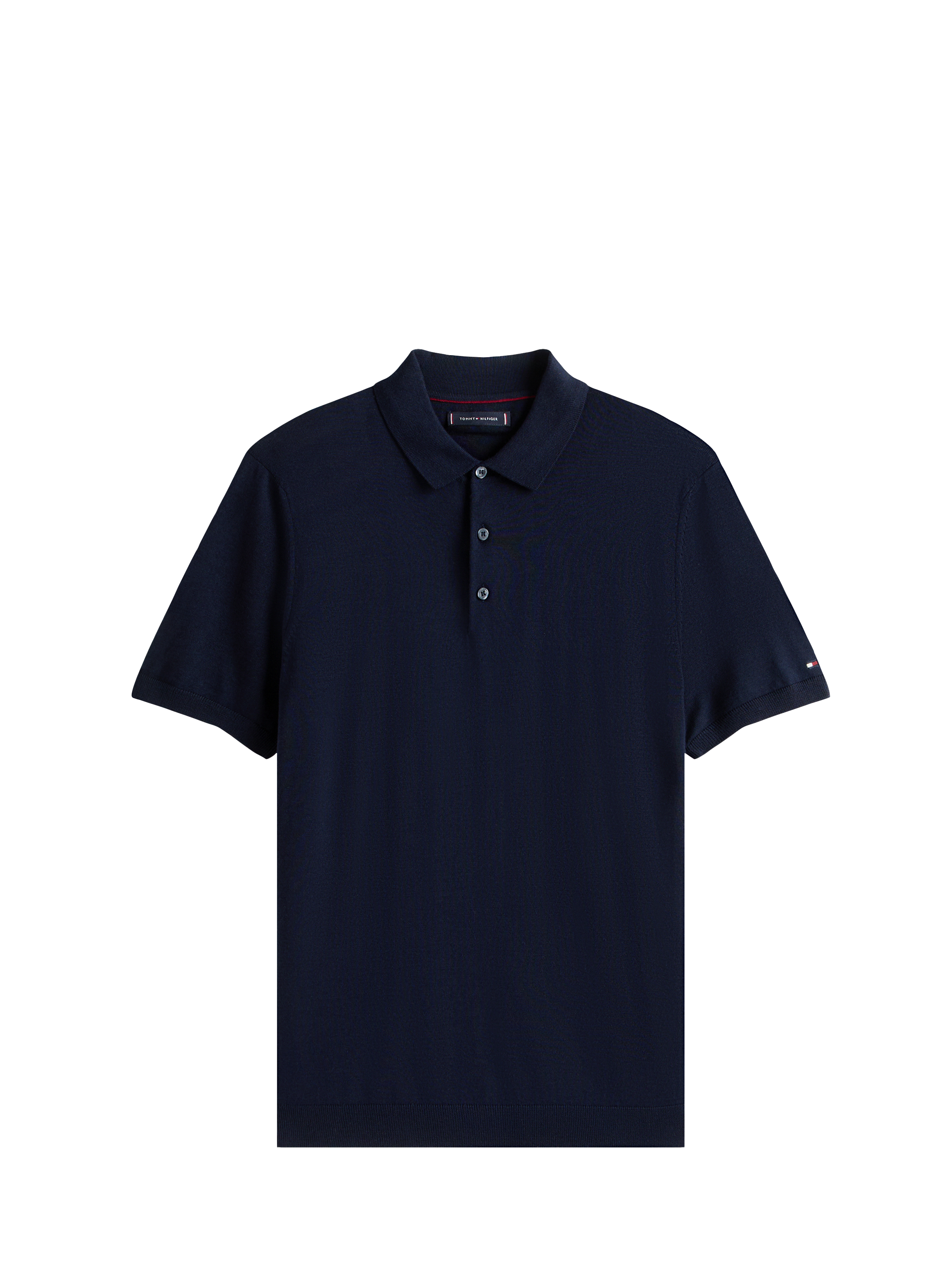 Short-sleeved wool polo TOMMY HILFIGER Blue