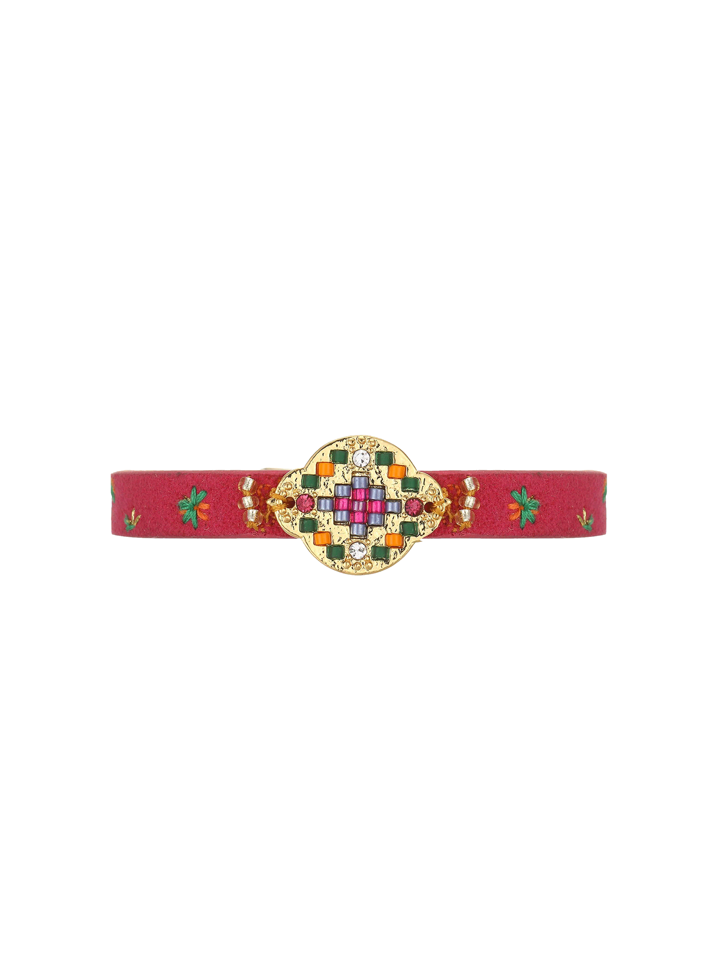 HIPANEMA Bracelet avec fermoir aimanté et placage eclectik Rouge