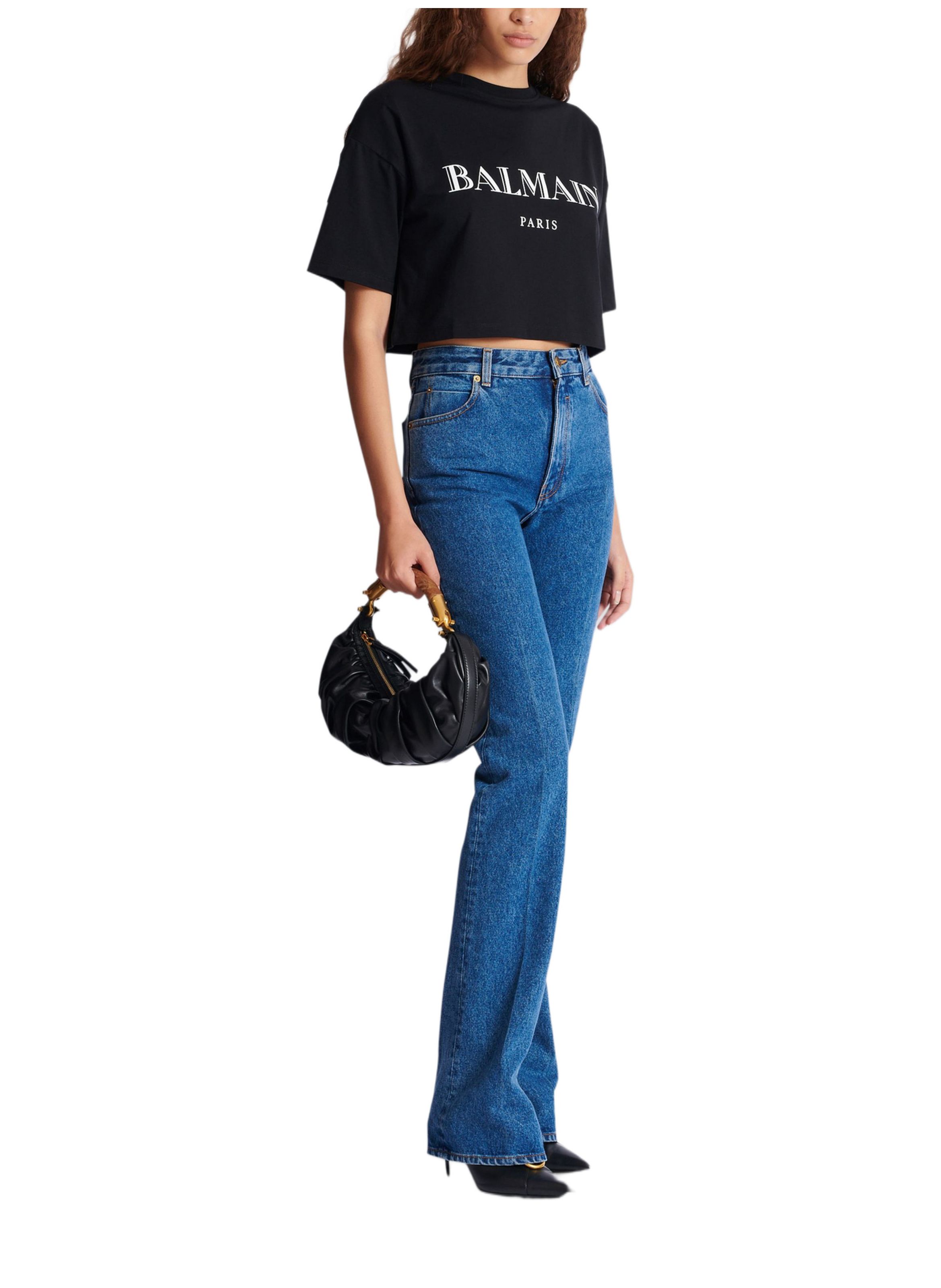 T-shirt court ample avec imprimé balmain BALMAIN Noir