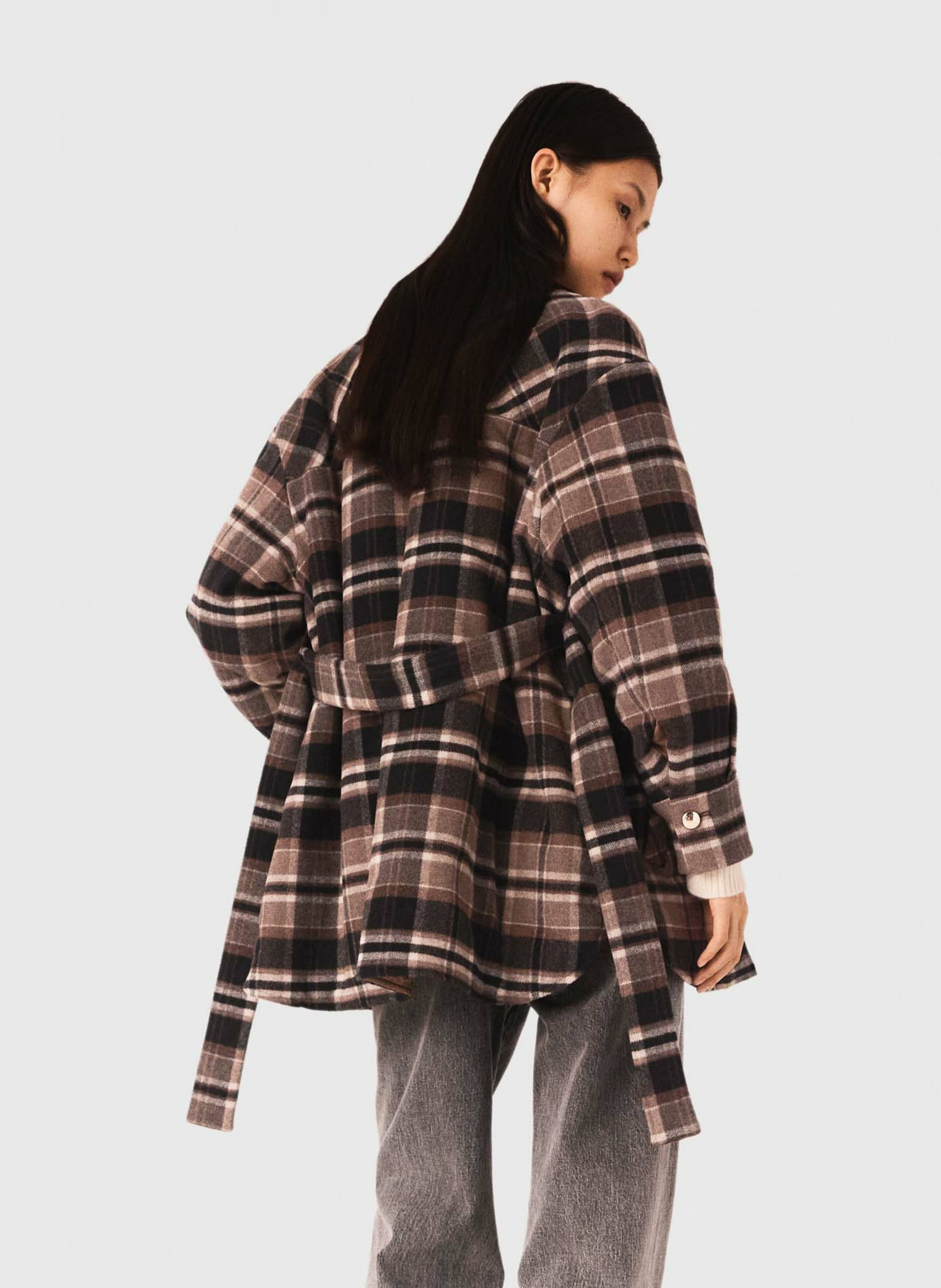 Manteau col classique en laine mélangée MAJE Marron