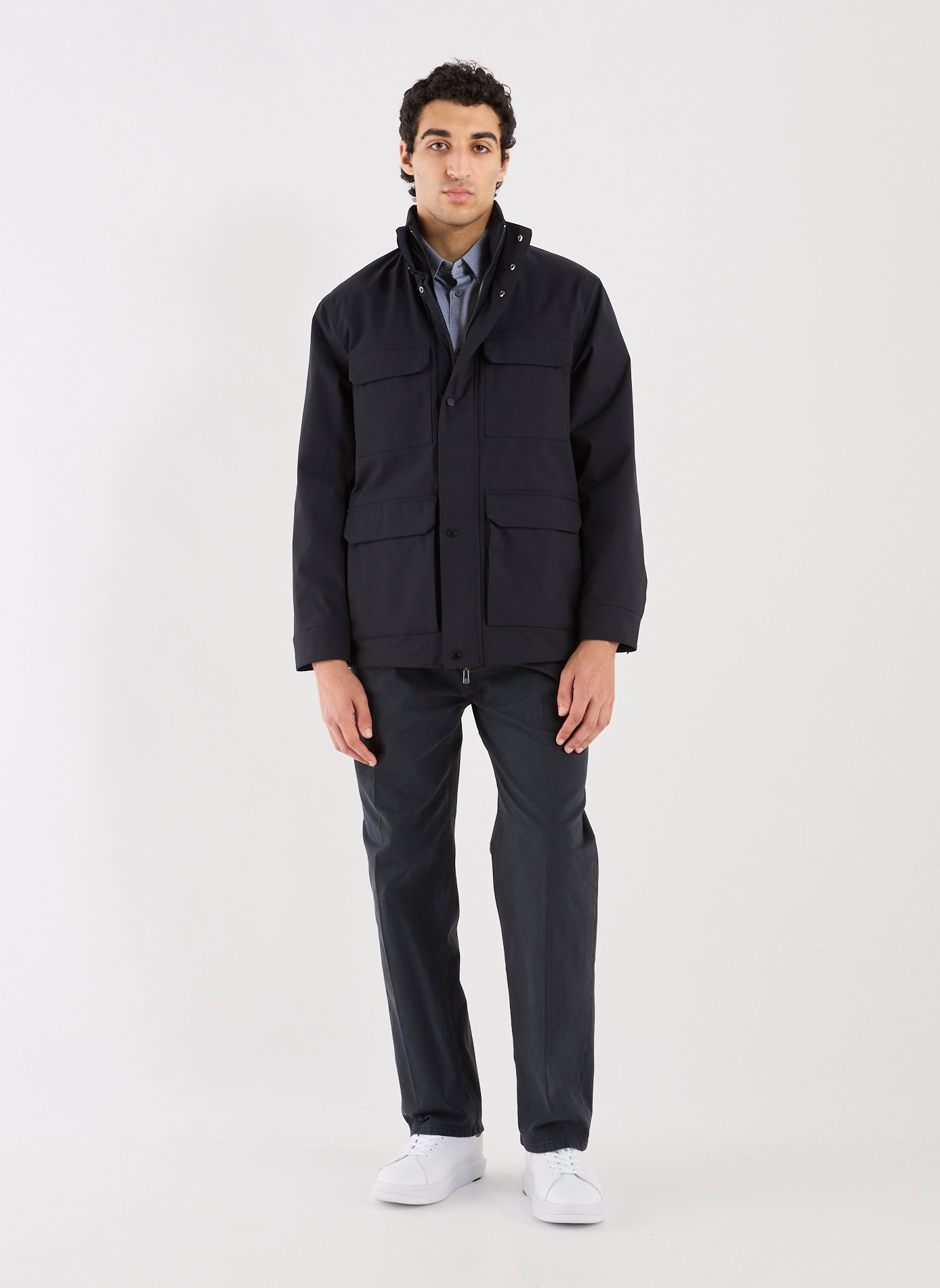 Straight stand-up collar jacket ARMANI EXCHANGE Blue