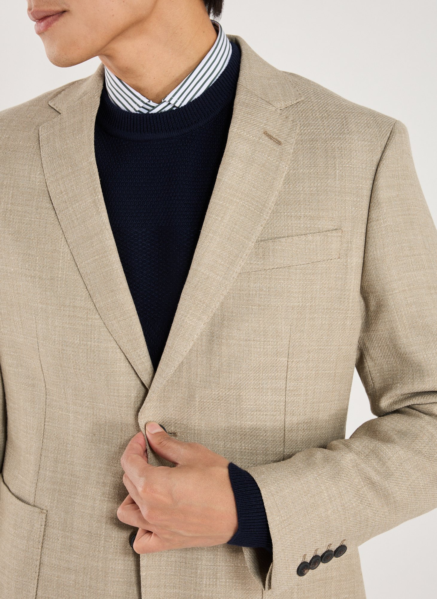 Round-neck T-shirt with velvet screen print HACKETT Beige