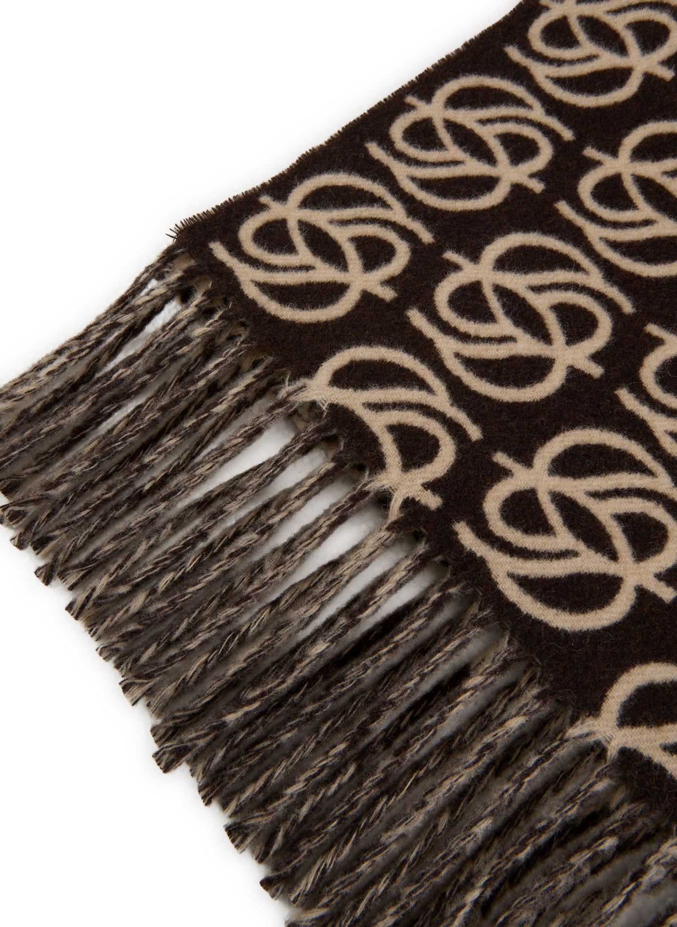 Wool logo scarf DROLE DE MONSIEUR Brown