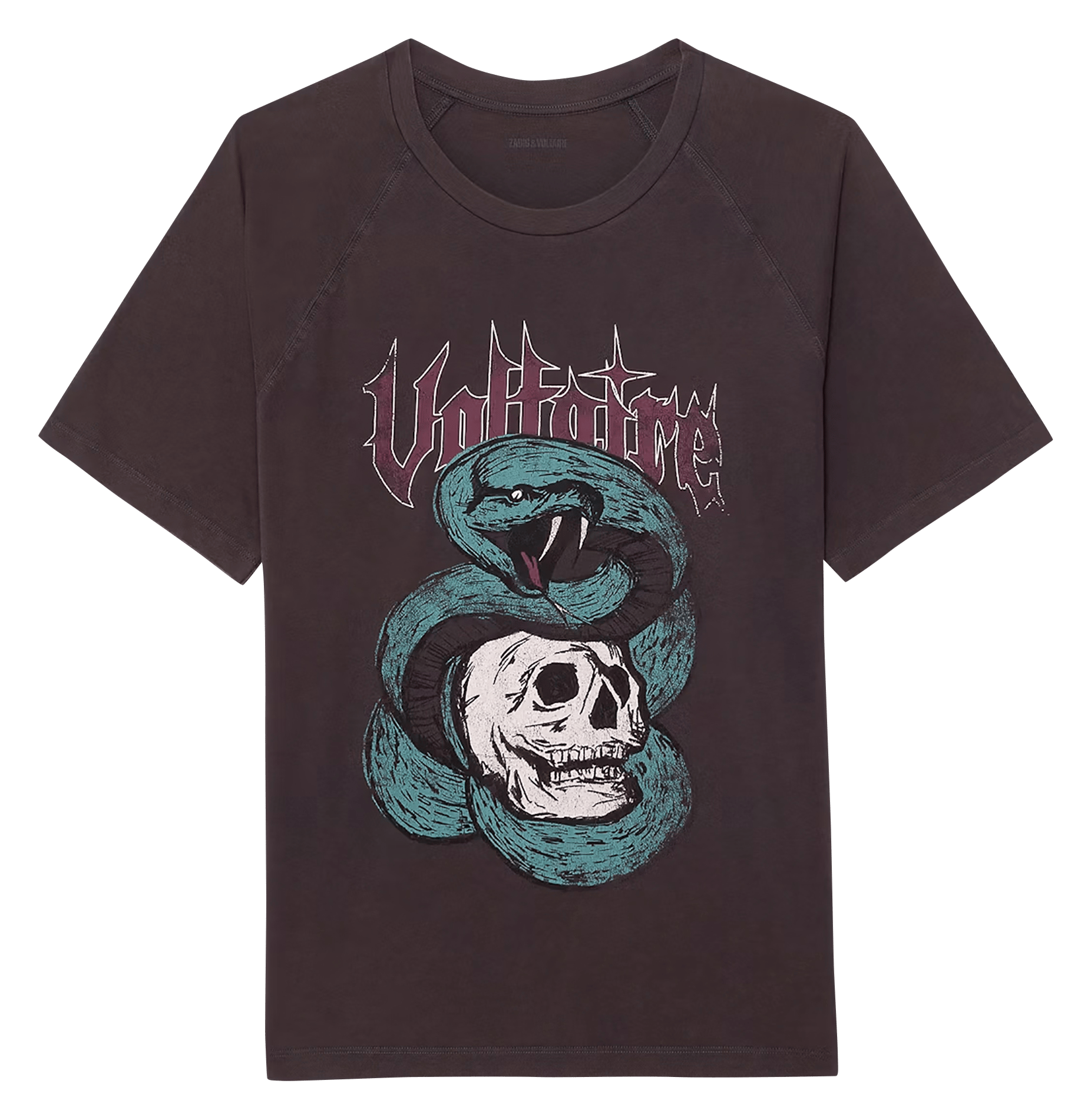 Tee-shirt droit col rond imprimé torry ZADIG&VOLTAIRE Noir