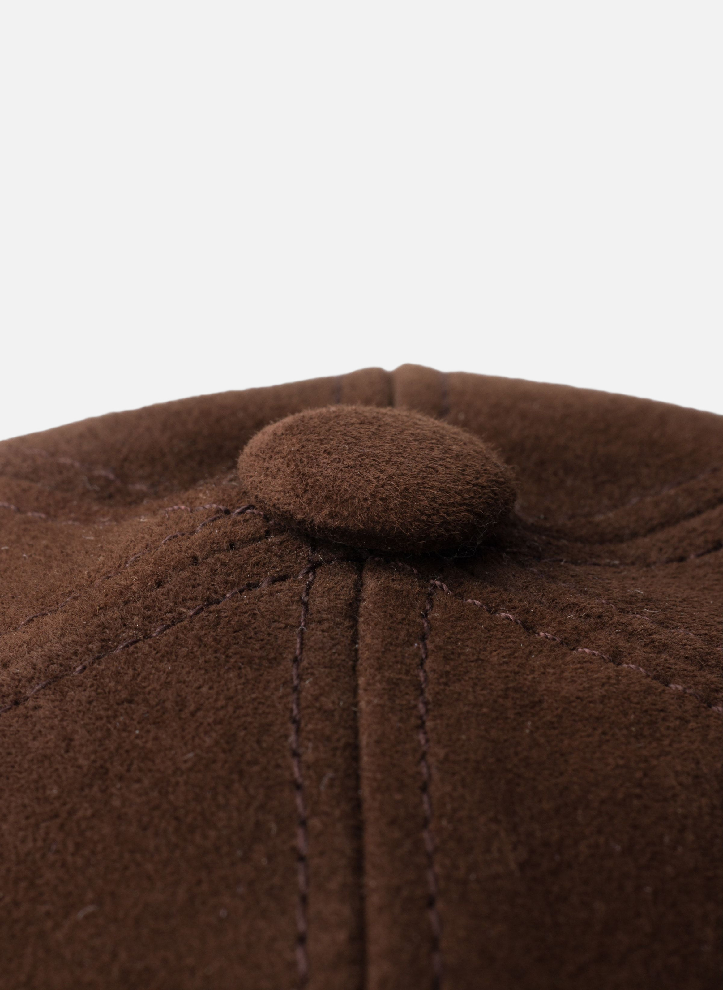 Casquette de base-ball en veau velours PRADA Marron