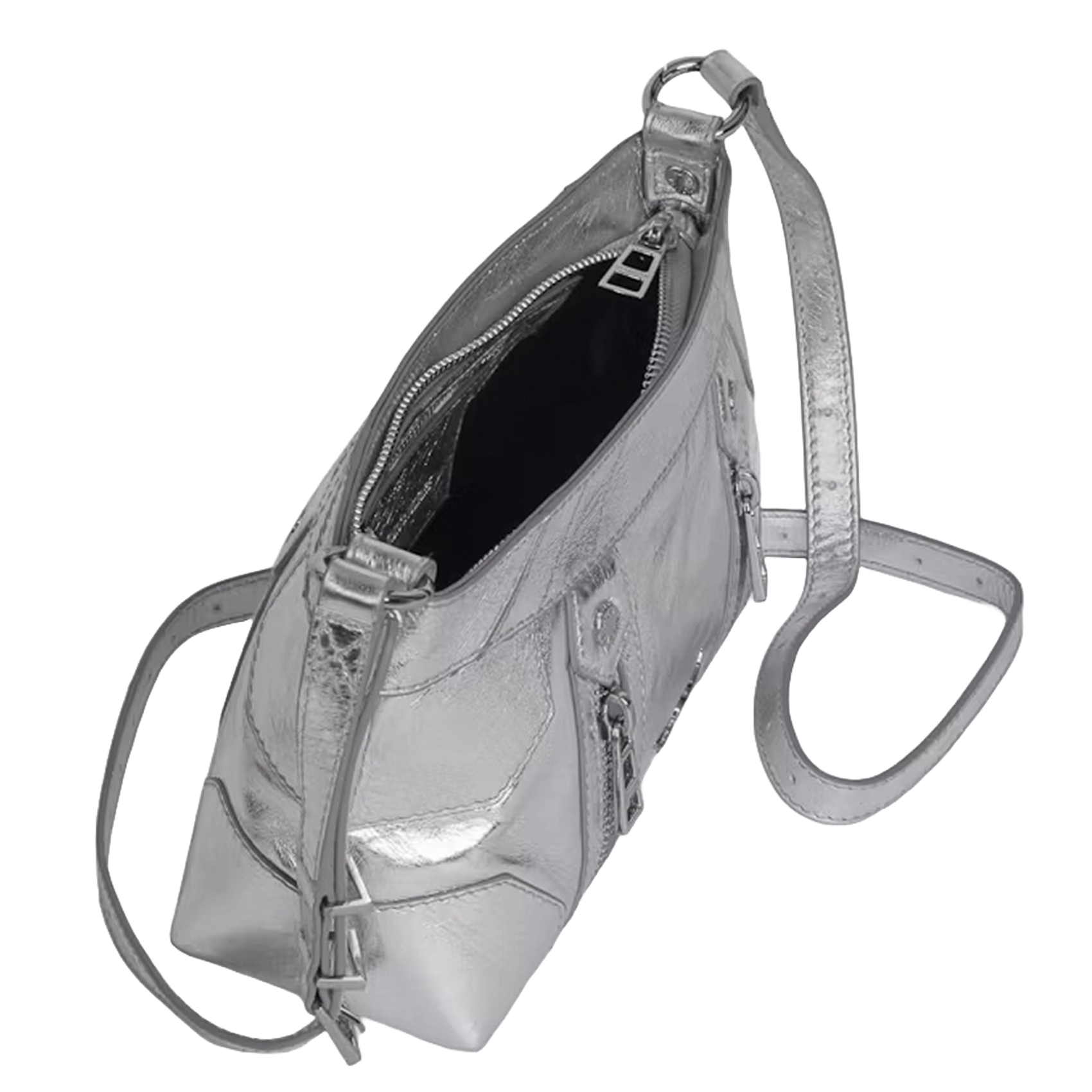 Sac bandoulière en cuir métallisé sunny mood ZADIG&VOLTAIRE Gris