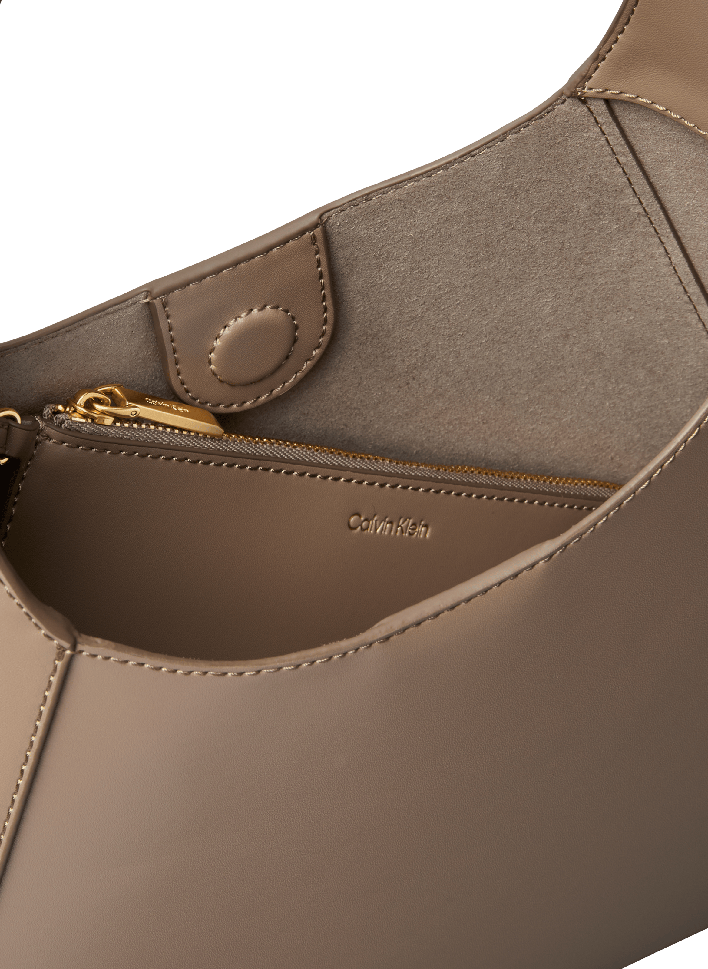 Faux leather shoulder bag CALVIN KLEIN Beige