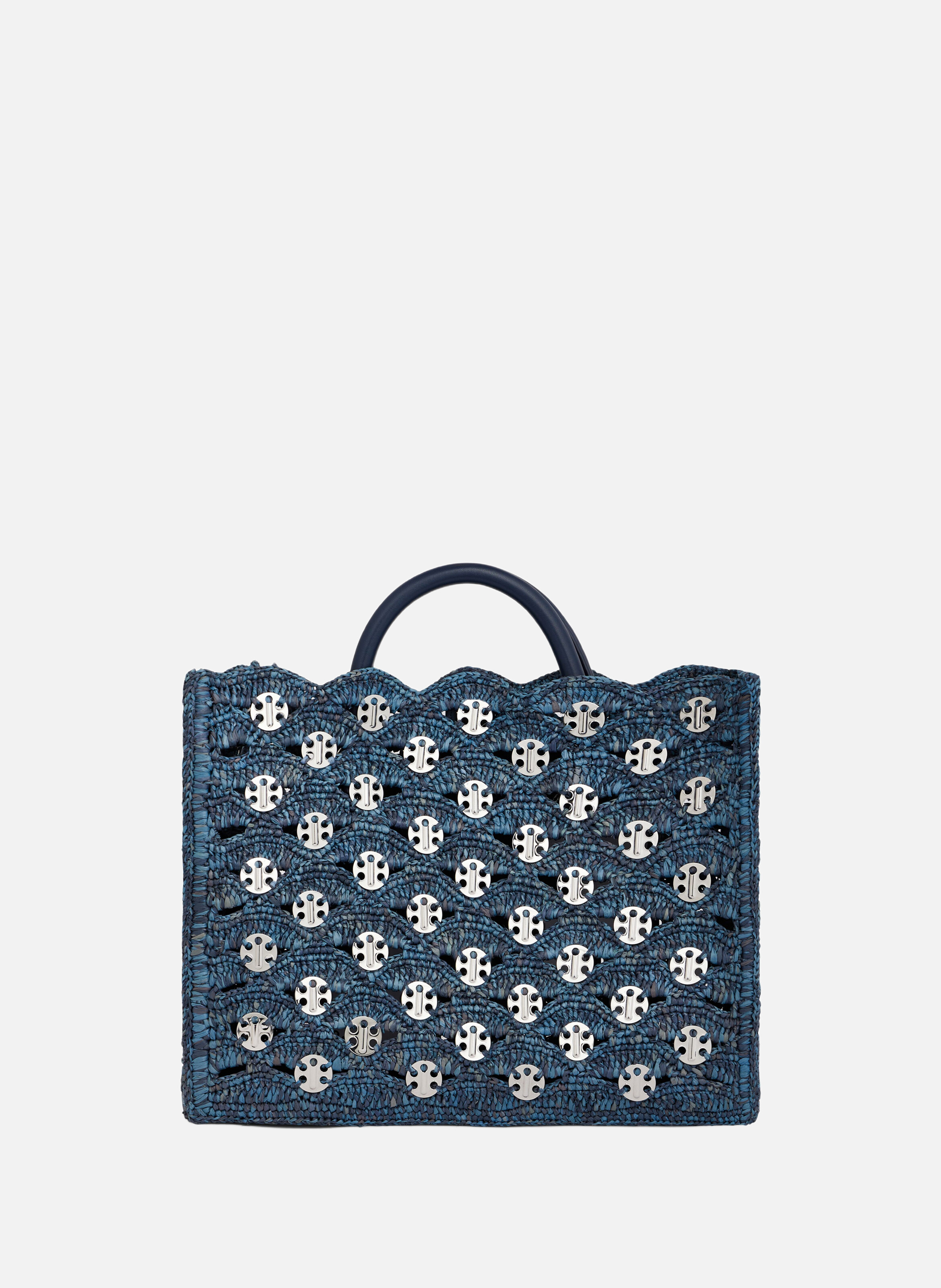 Sac cabas en raphia RABANNE Bleu