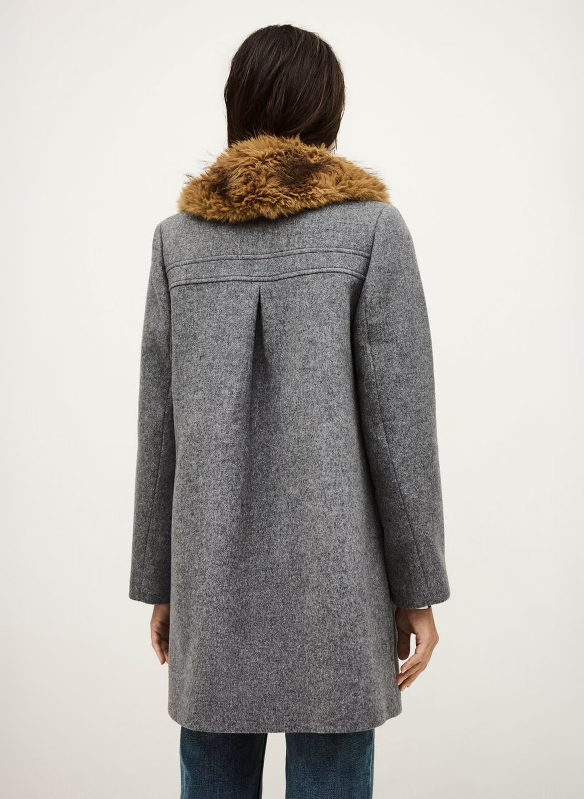 Manteau droit en laine mélangée talling BA&SH Gris