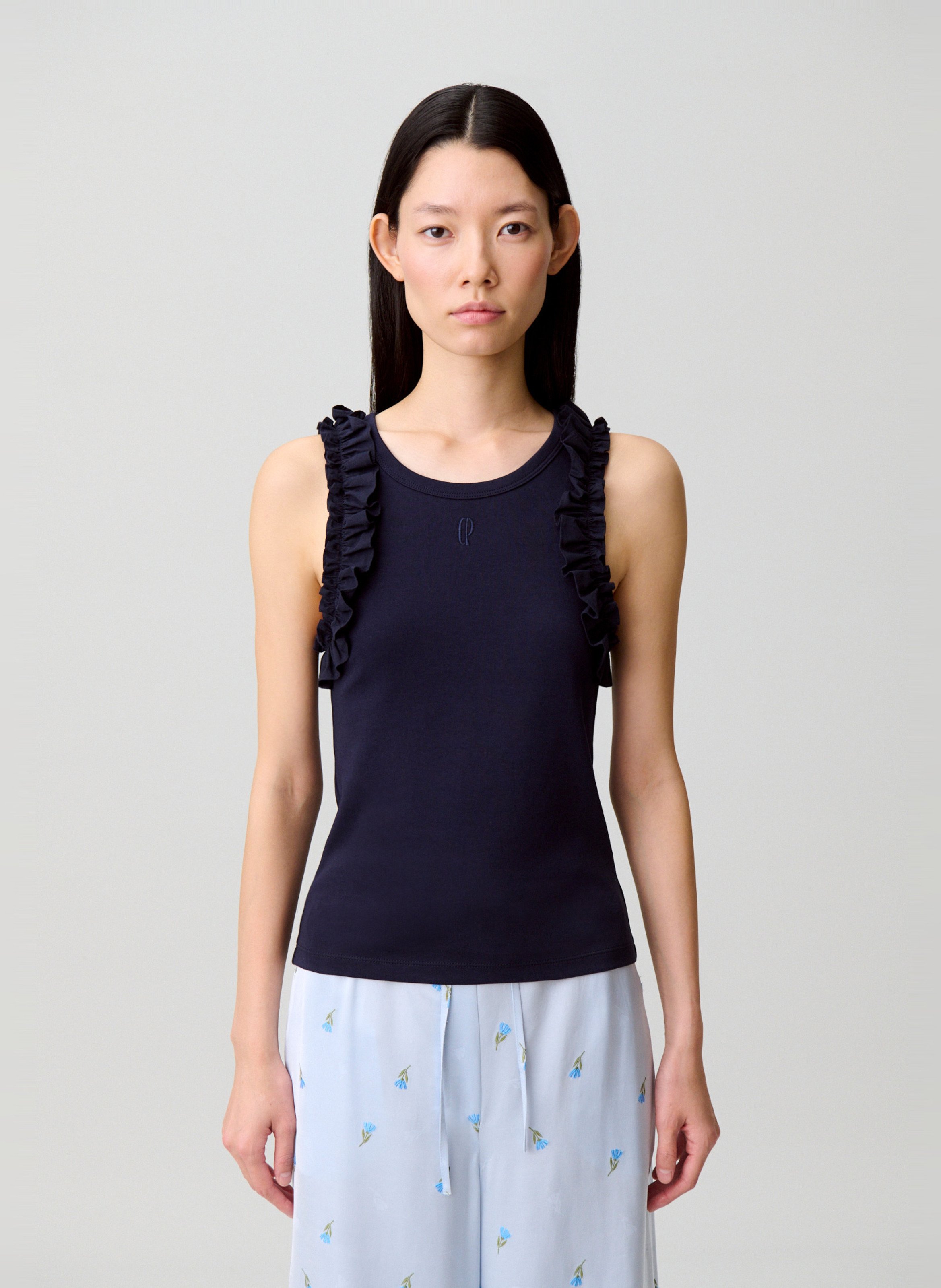Top col rond CLAUDIE PIERLOT Bleu
