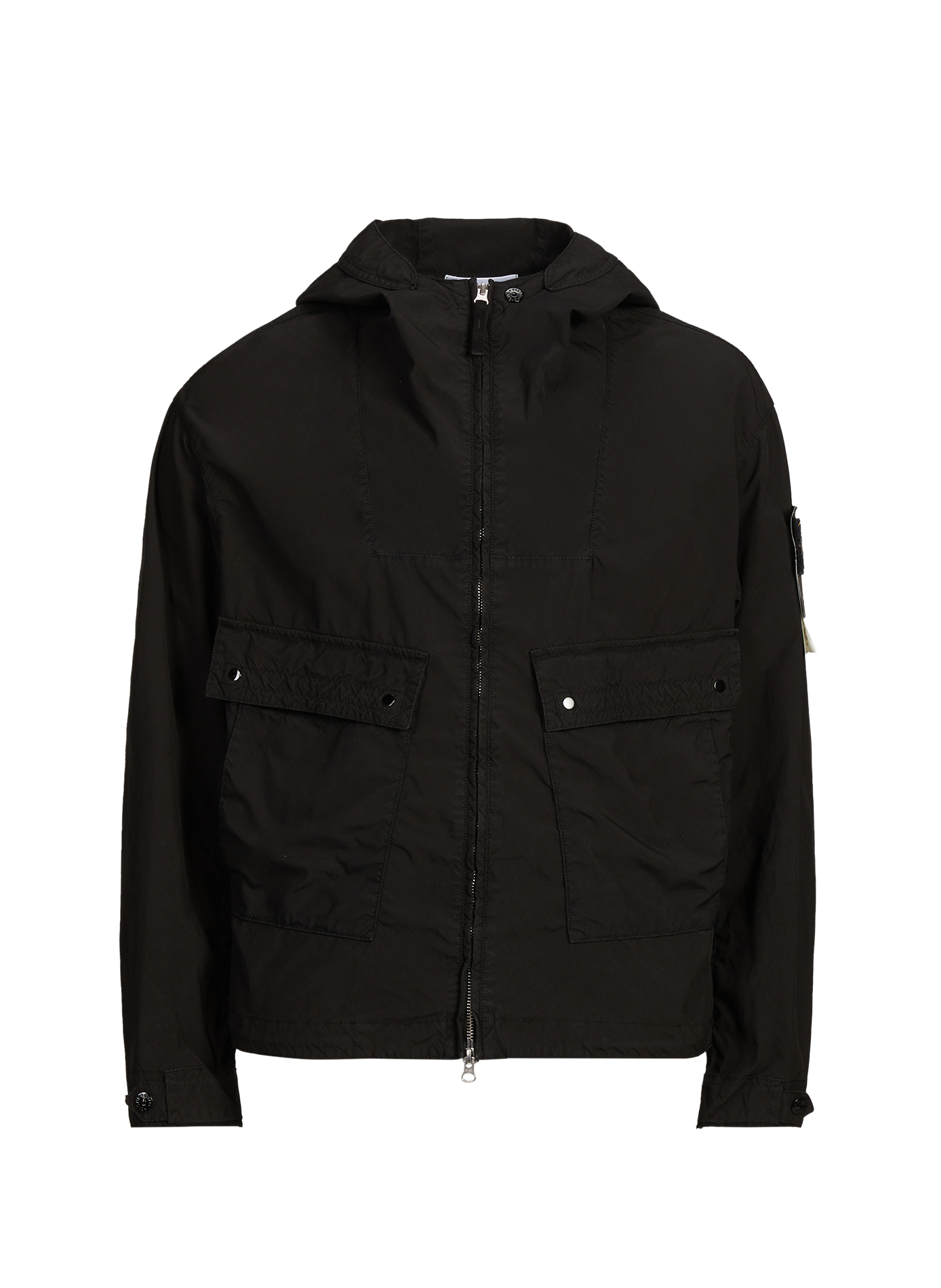 Veste unie à capuche STONE ISLAND Noir