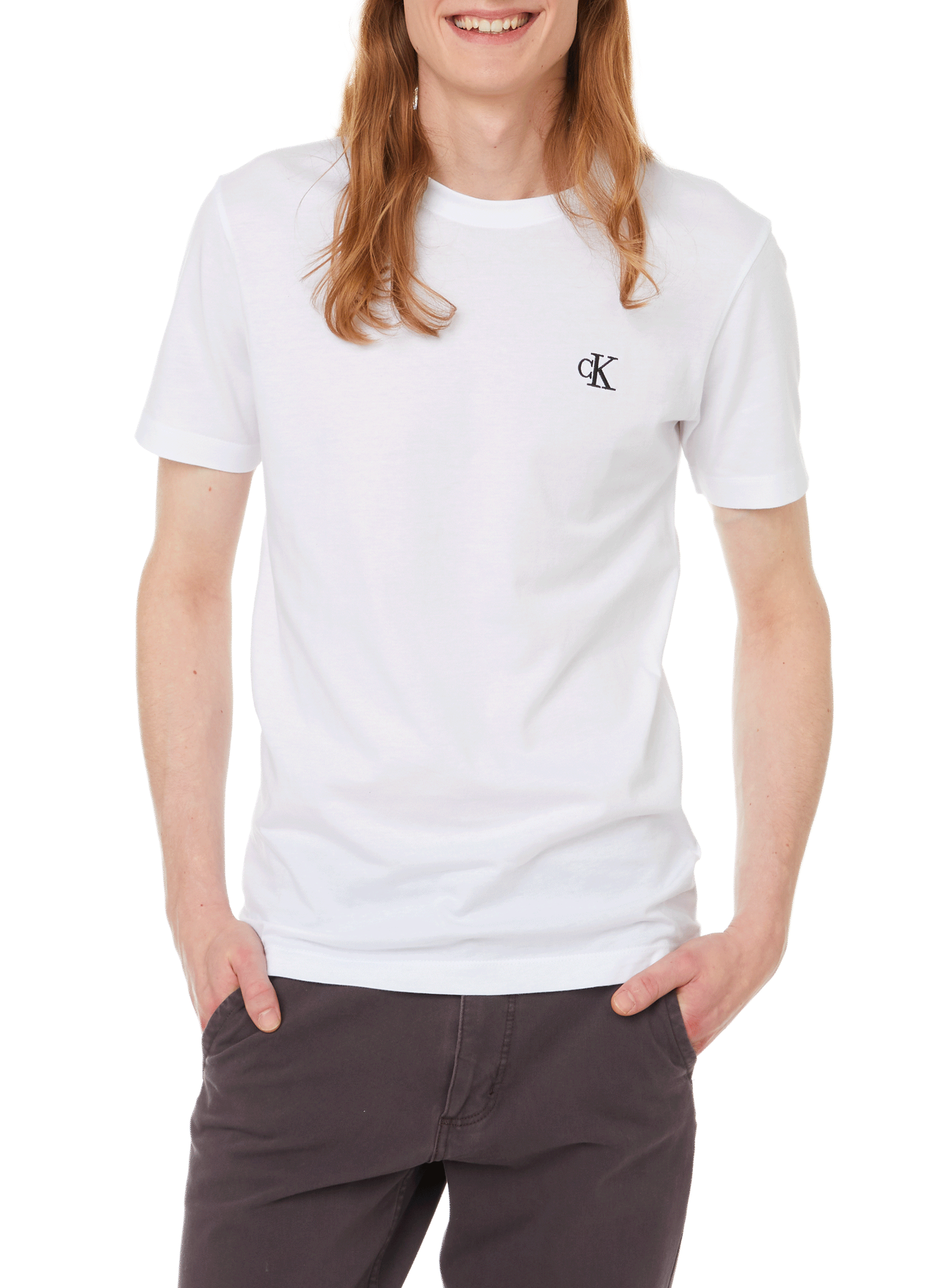Round-neck cotton T-shirt CALVIN KLEIN White