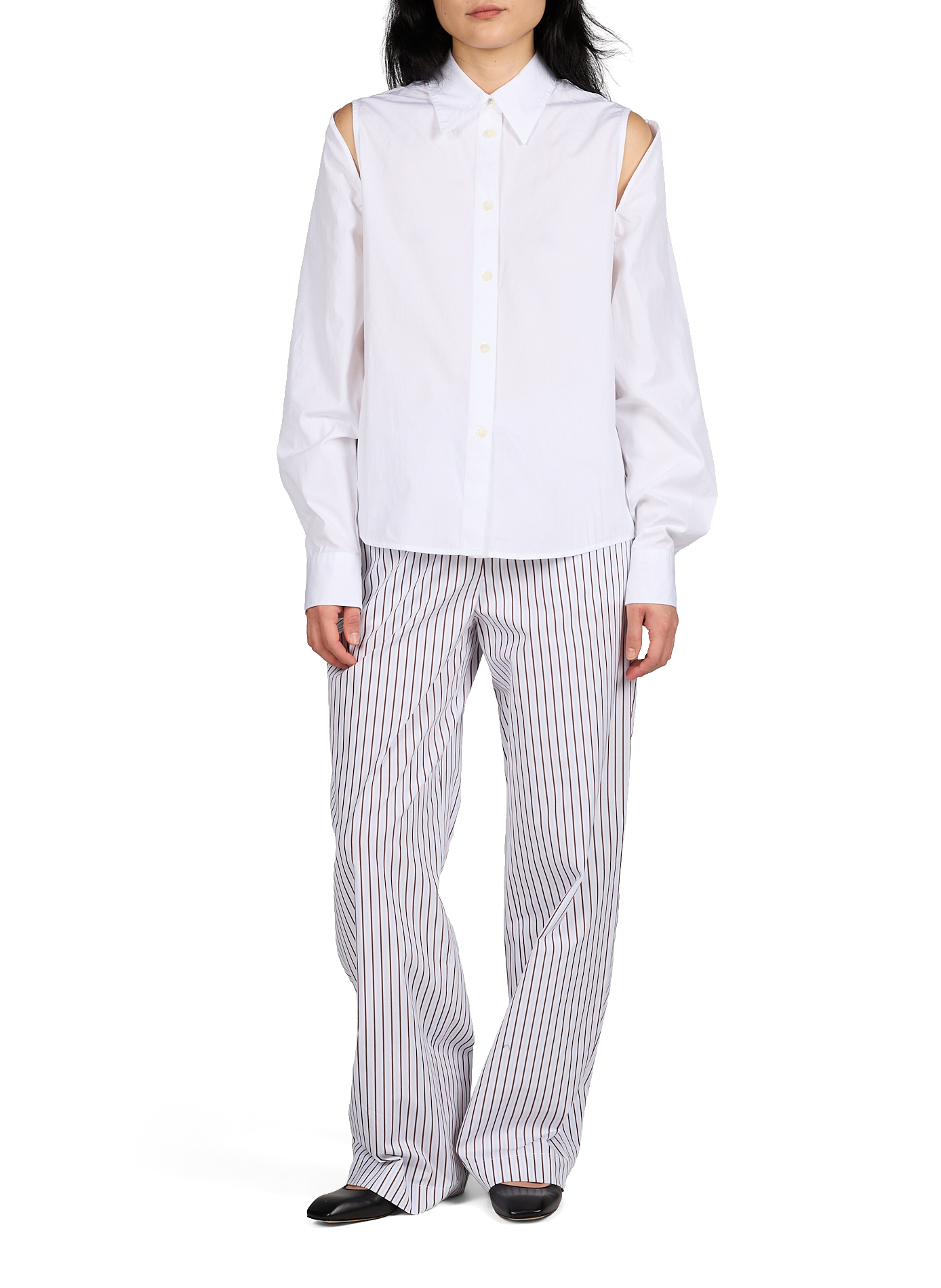 Pantalon Cisco à rayures en coton LOULOU DE SAISON Rouge