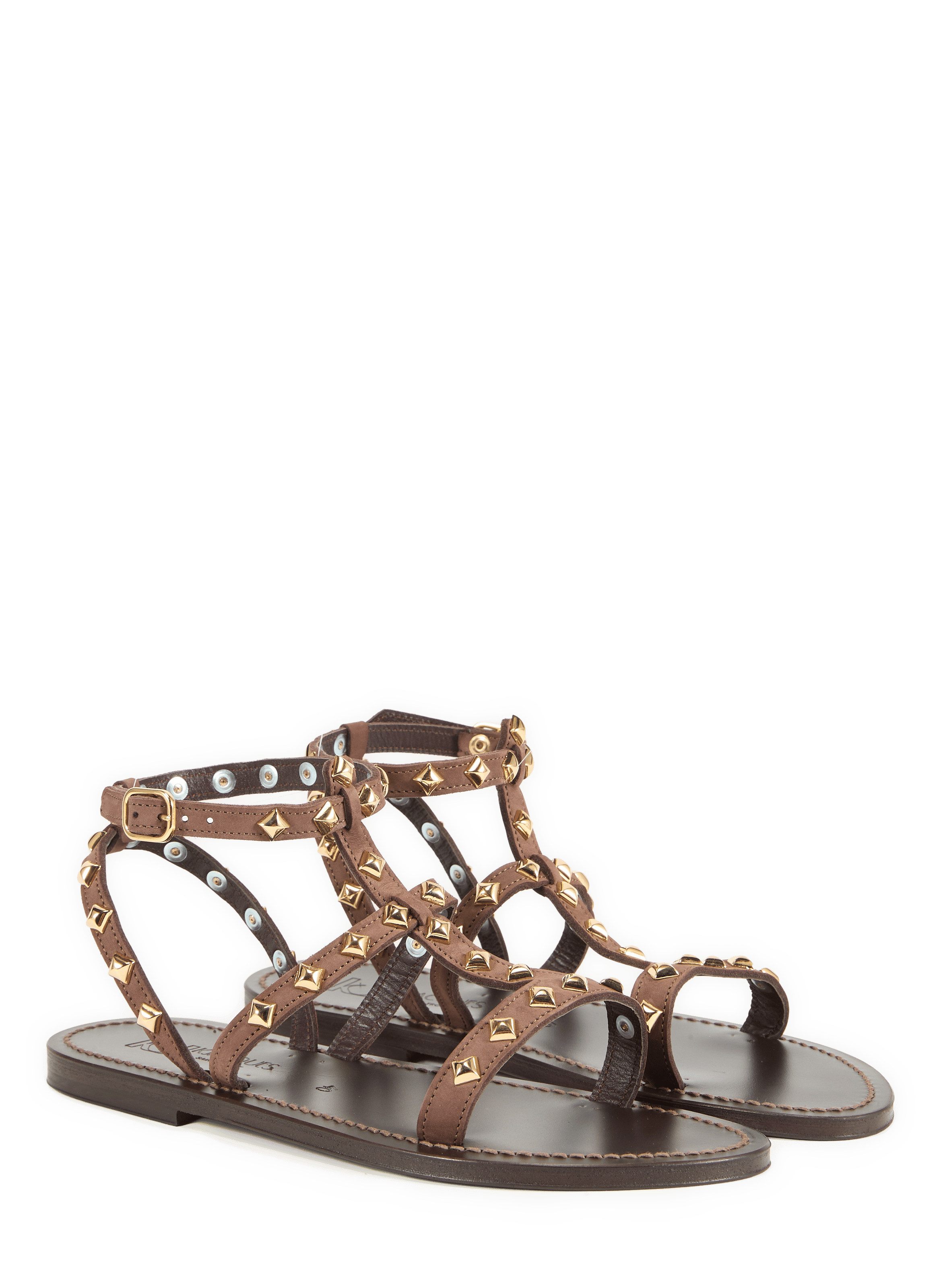 Flat Sandals ArelatePyr in suede leather K. JACQUES Brown