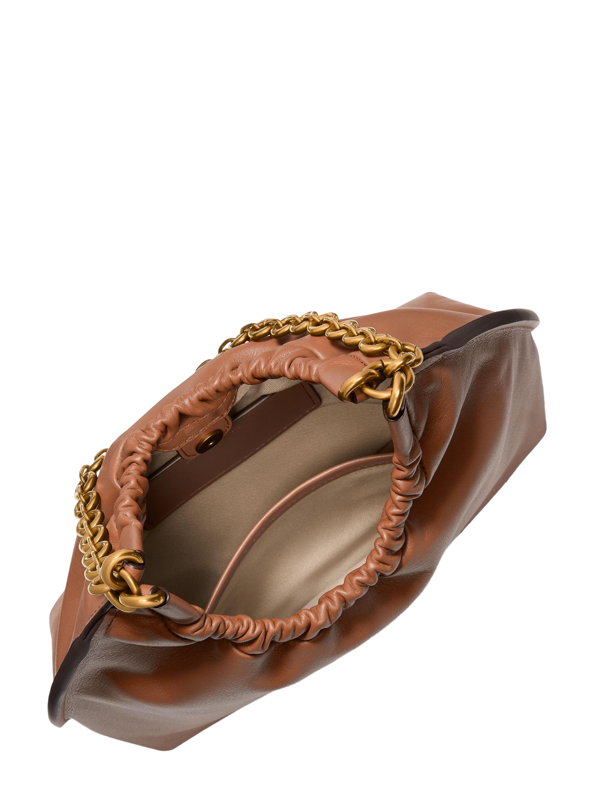 Sac porté épaule Indie M en cuir MICHAEL KORS Marron