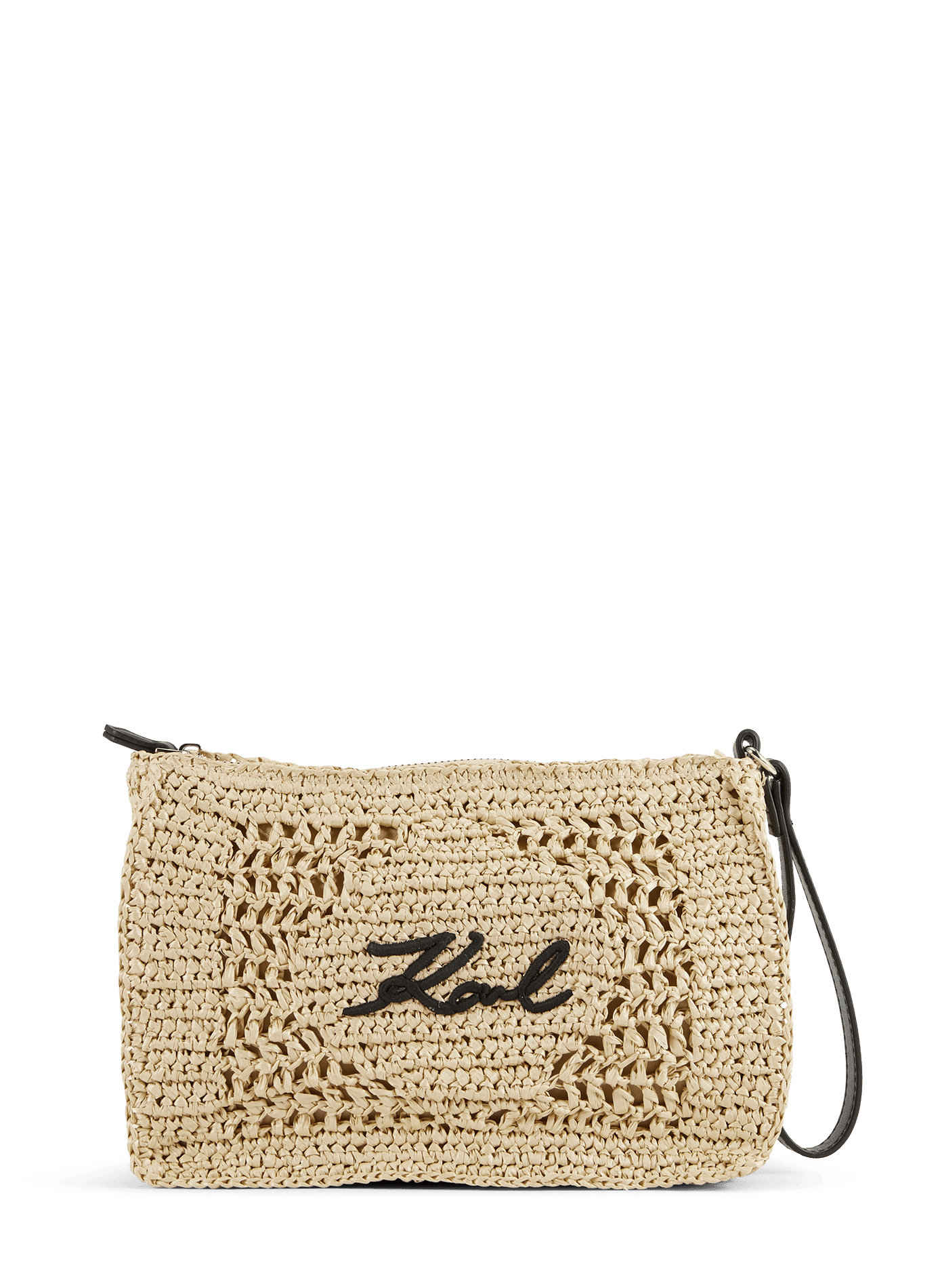 Trousse de toilette brodée K/Signature KARL LAGERFELD Marron