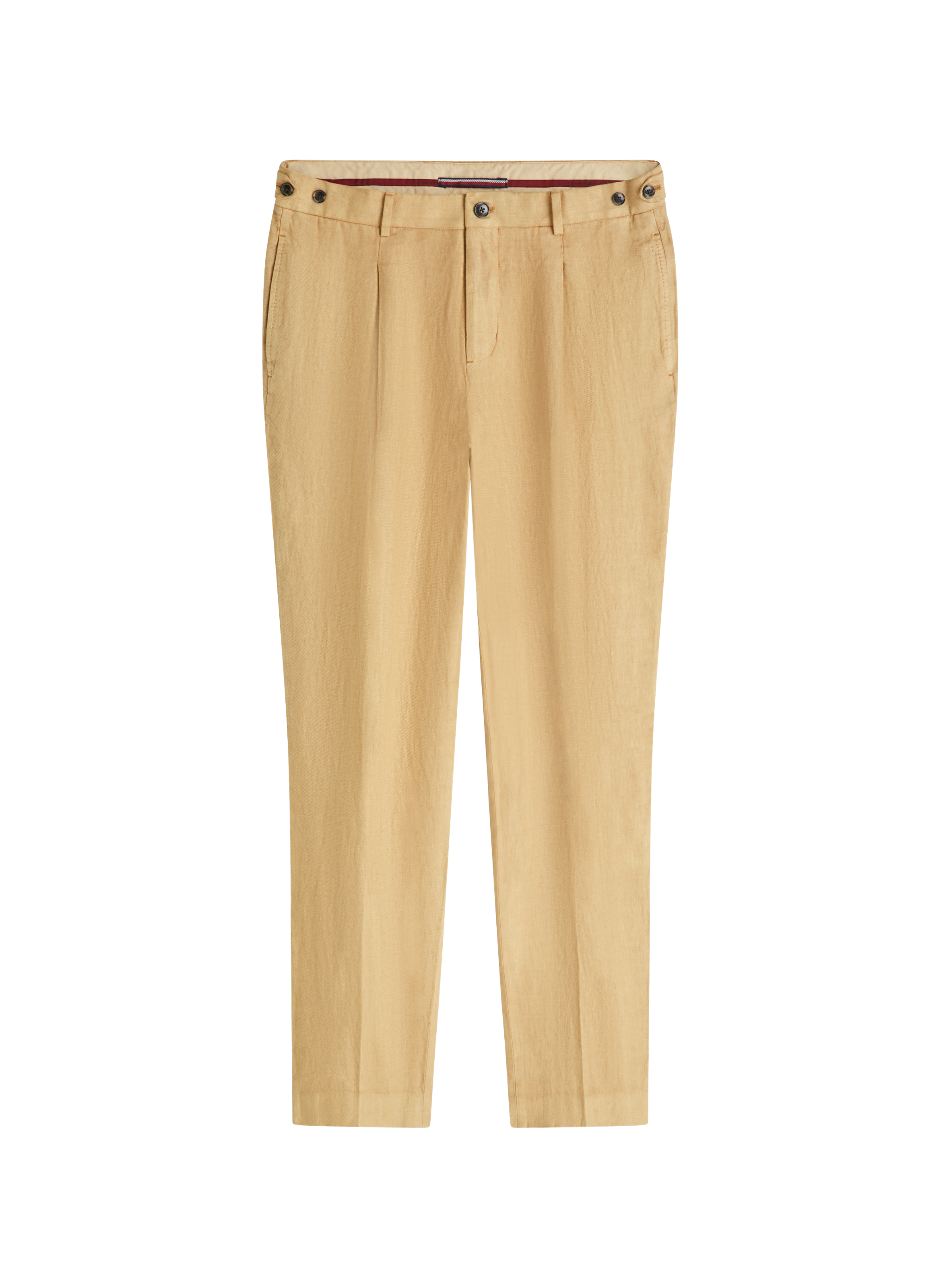 Pantalon chino New York Label en lin TOMMY HILFIGER Beige