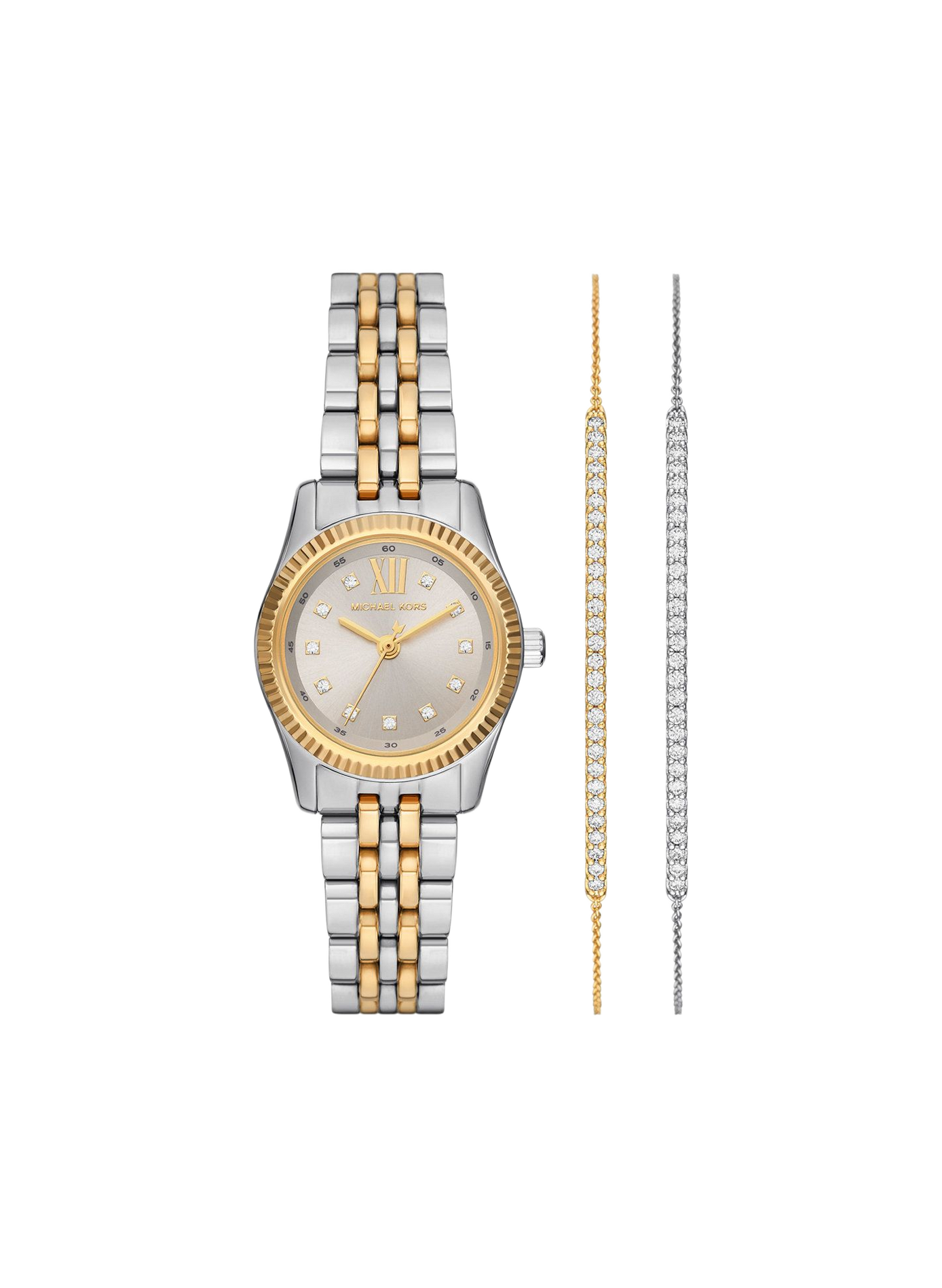 Montre quartz Petite Lexington en acier inoxydable MICHAEL KORS MONTRES Blanc