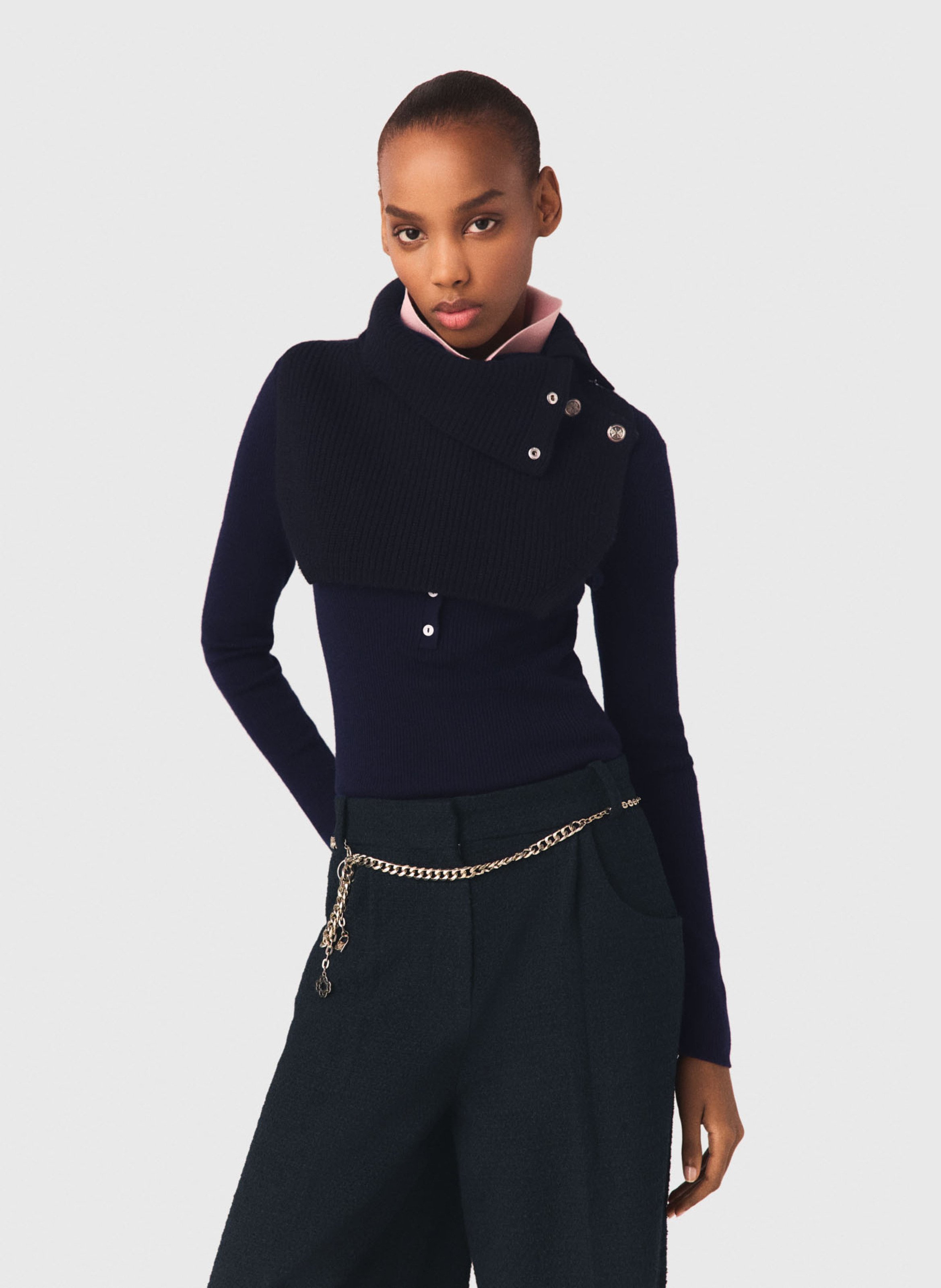 Pantalon large MAJE Bleu