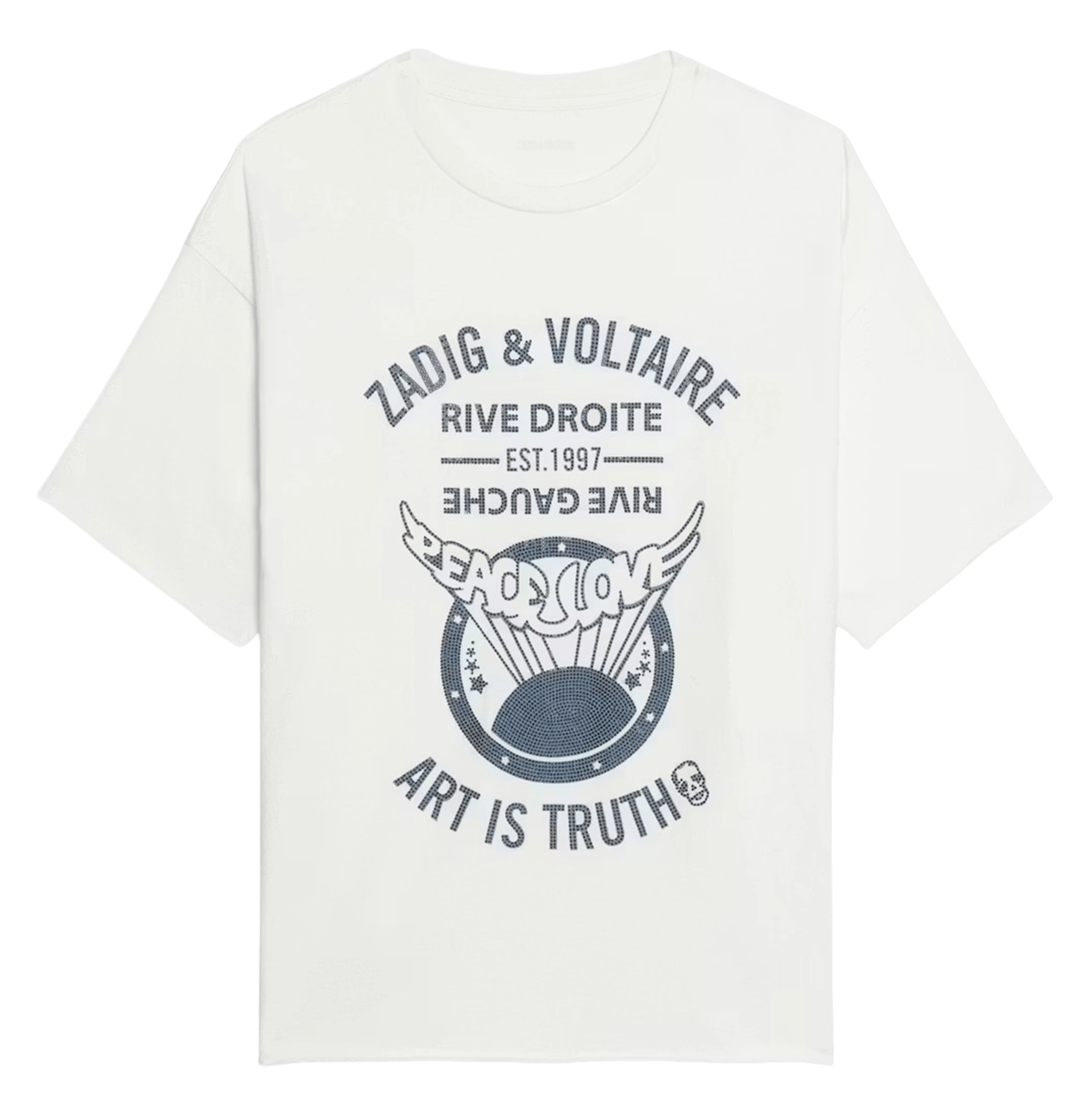 Tee-shirt col rond en coton bio walk ZADIG&VOLTAIRE Blanc