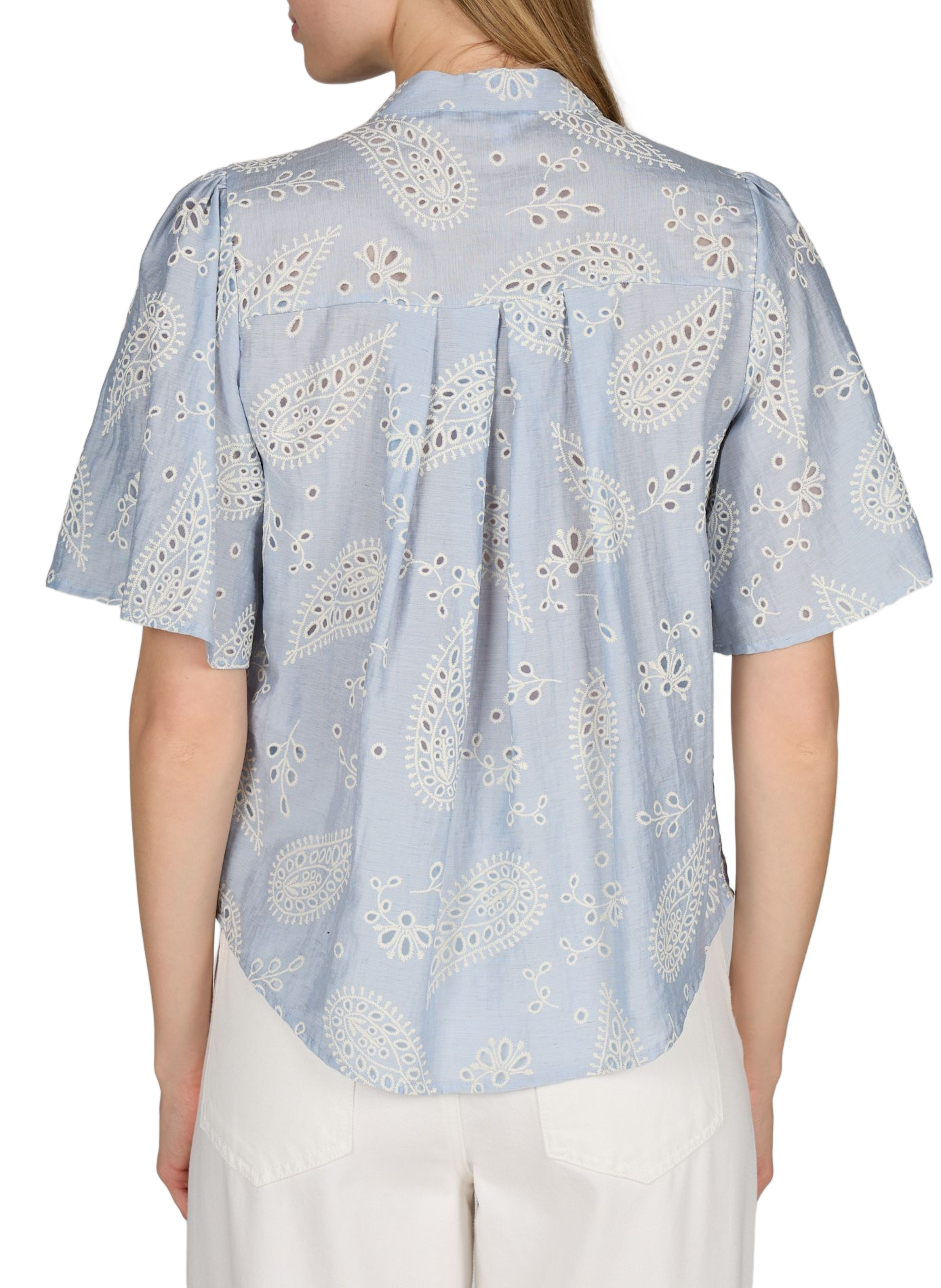 Blouse Objviola brodée OBJECT Bleu