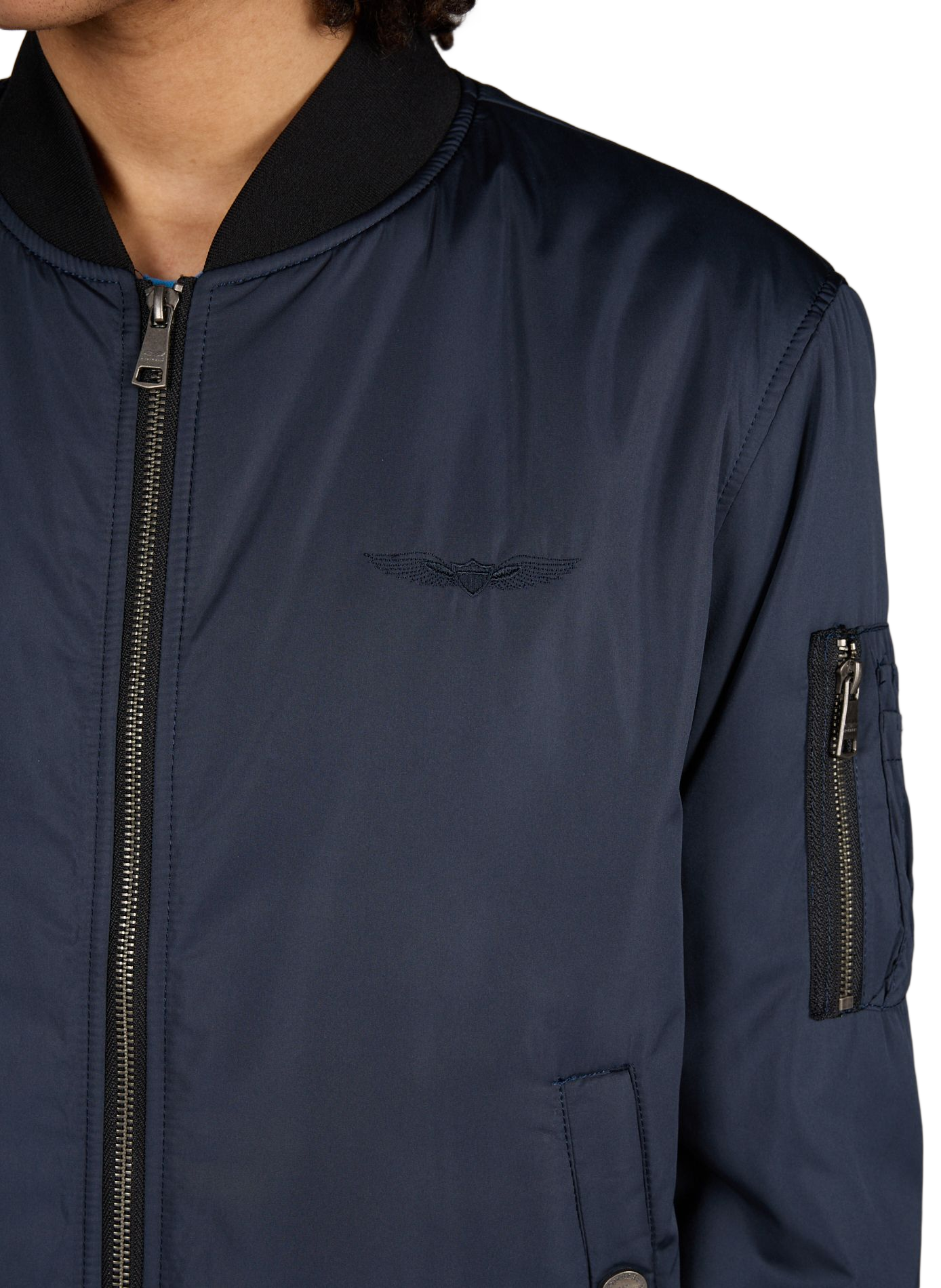 Bomber Max with logo embroidery on the chest Blue