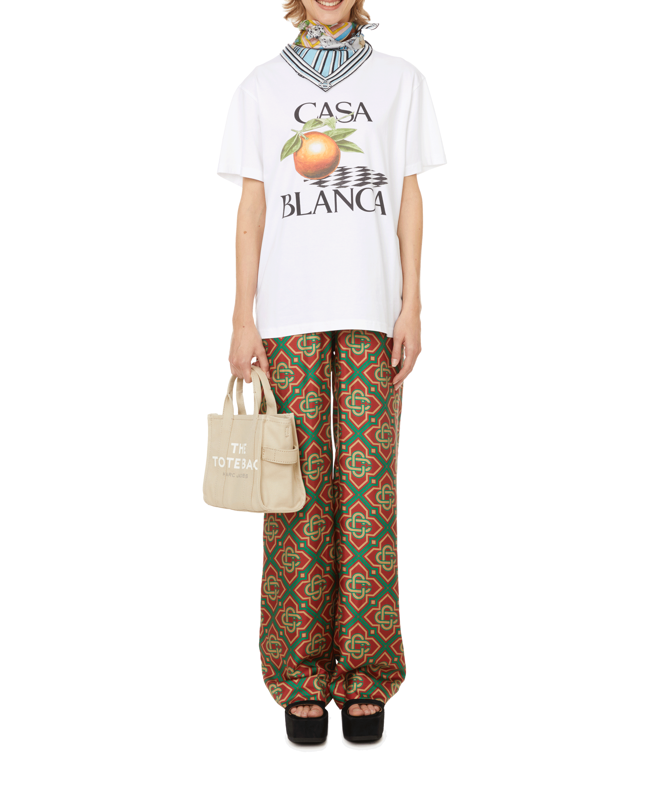 The Tote mini canvas tote bag MARC JACOBS Beige