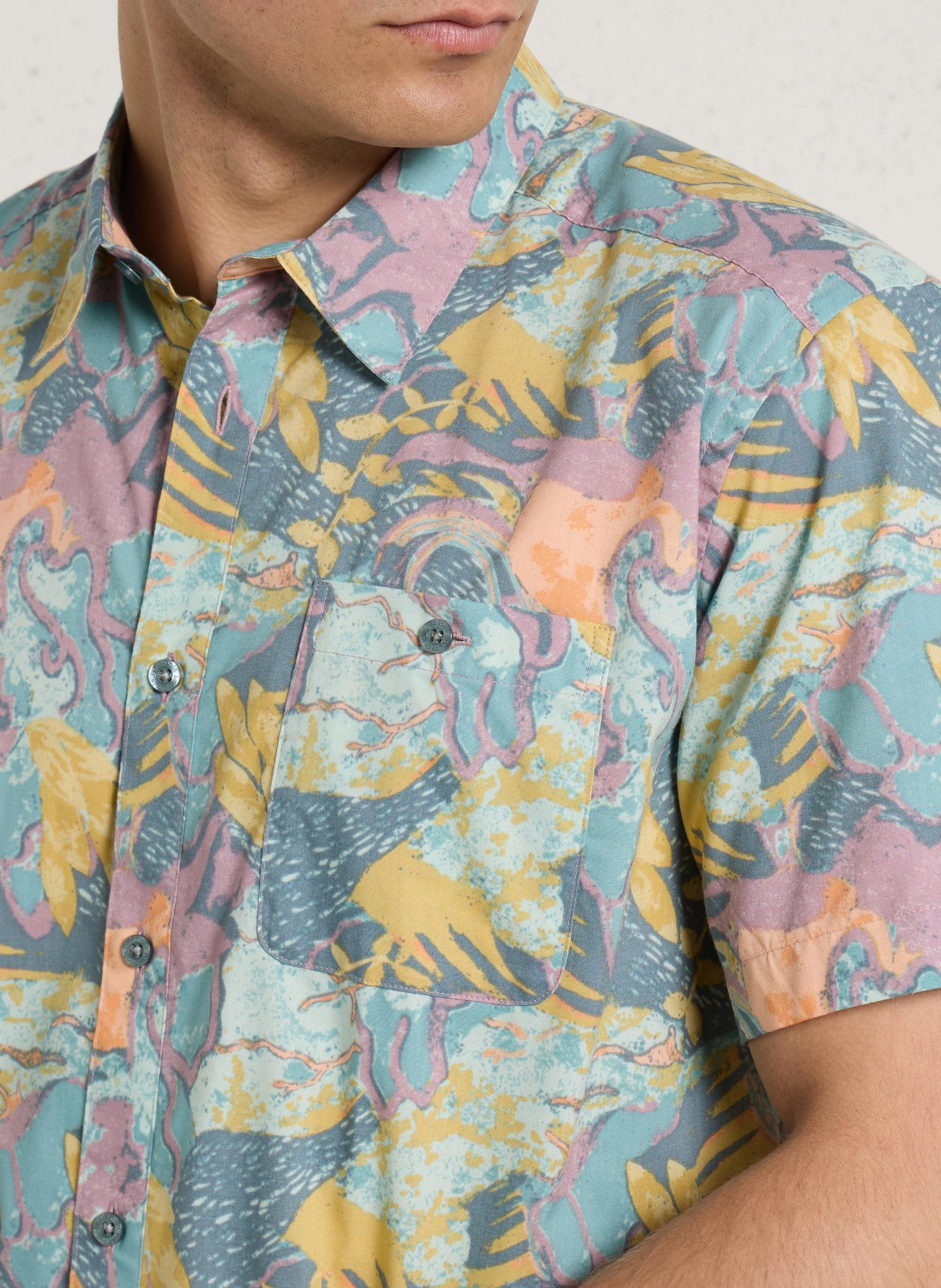 Regular-fit printed shirt in blended organic cotton PATAGONIA Multicolour