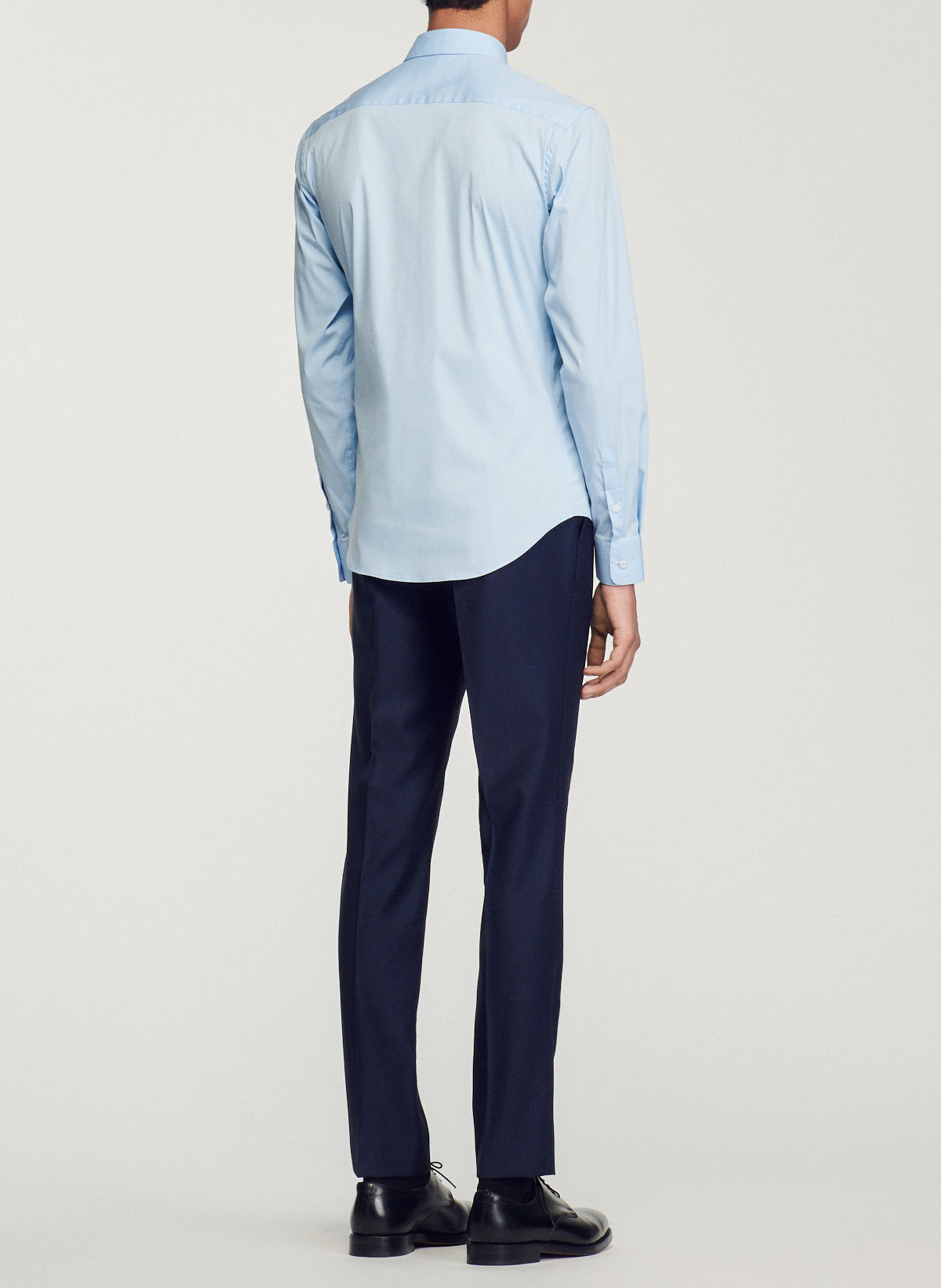 Chemise slim-fit en coton stretch | Bleu SANDRO Homme