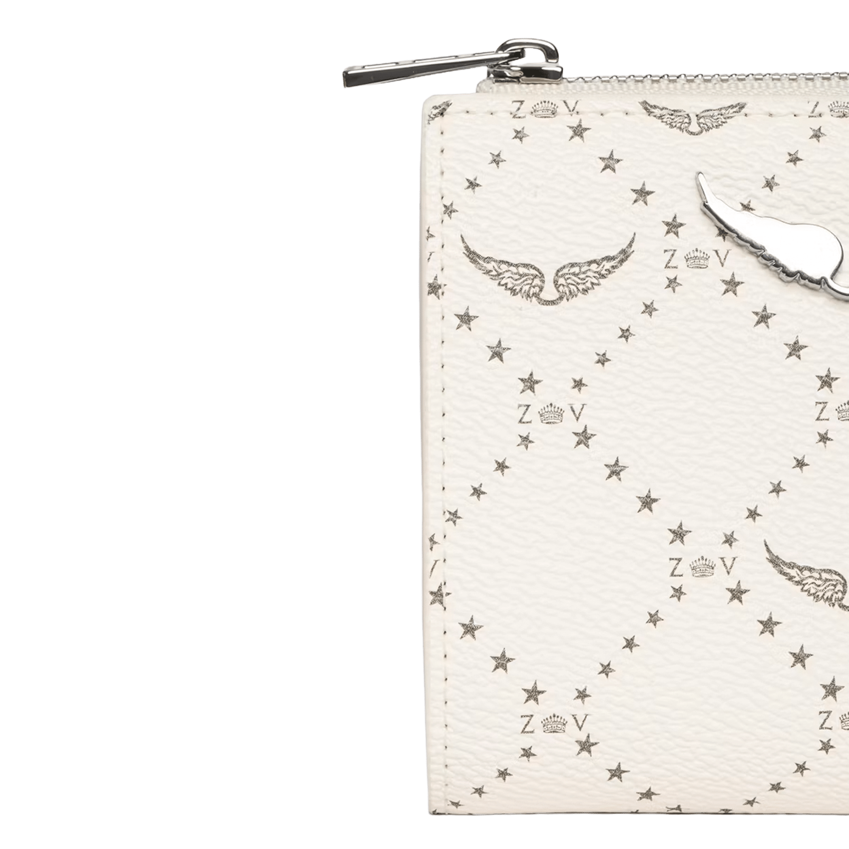 Portefeuille imprimé zippé zv wallet ZADIG&VOLTAIRE White