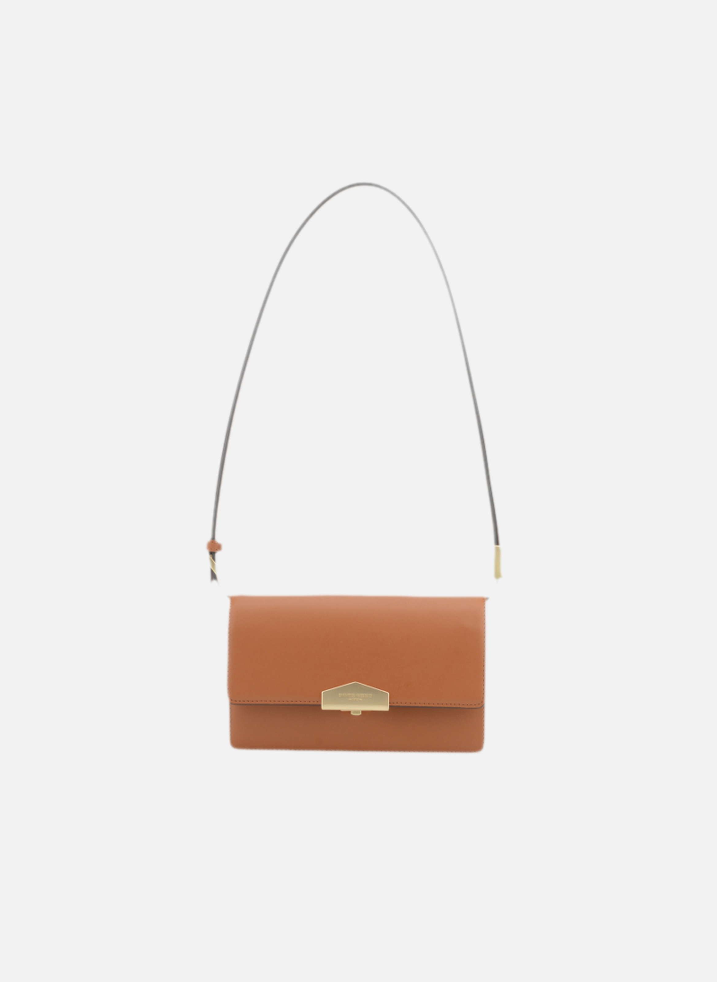 Anjou | sac porté épaule pm en cuir lisse  Camel