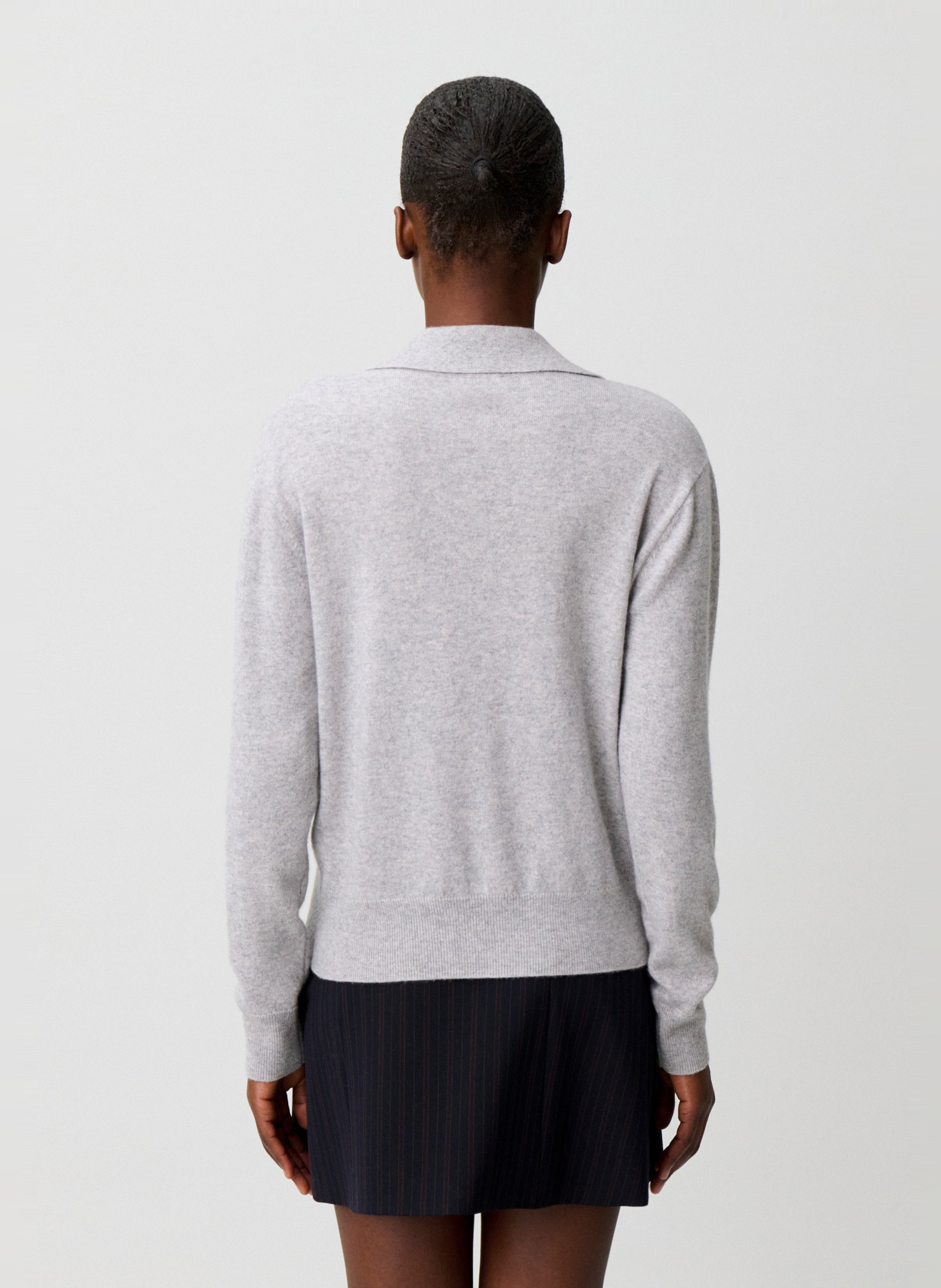 Polo droit en laine mélangée CLAUDIE PIERLOT Gris
