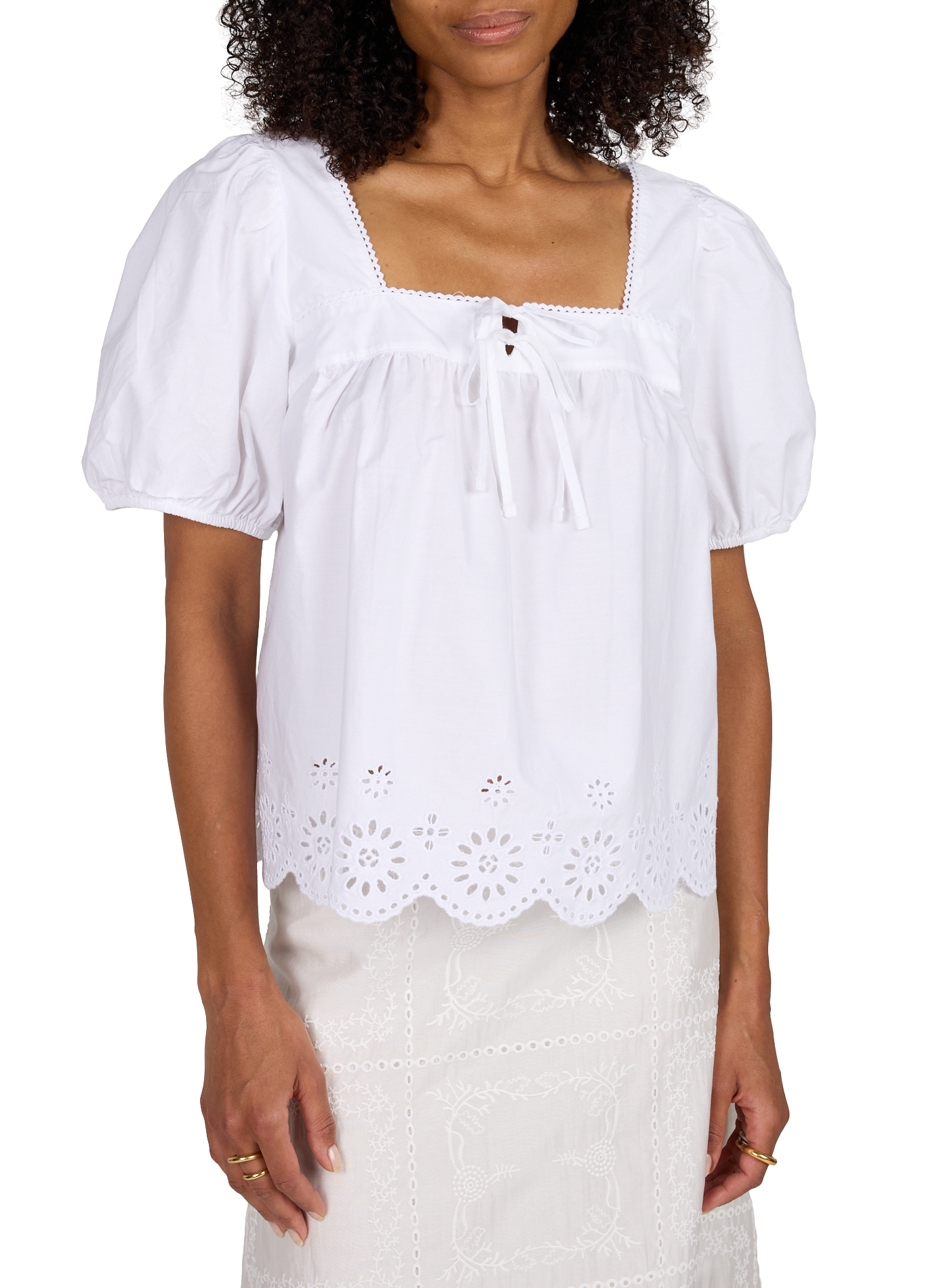 Top with cotton lace trim | White LEVI'S Women